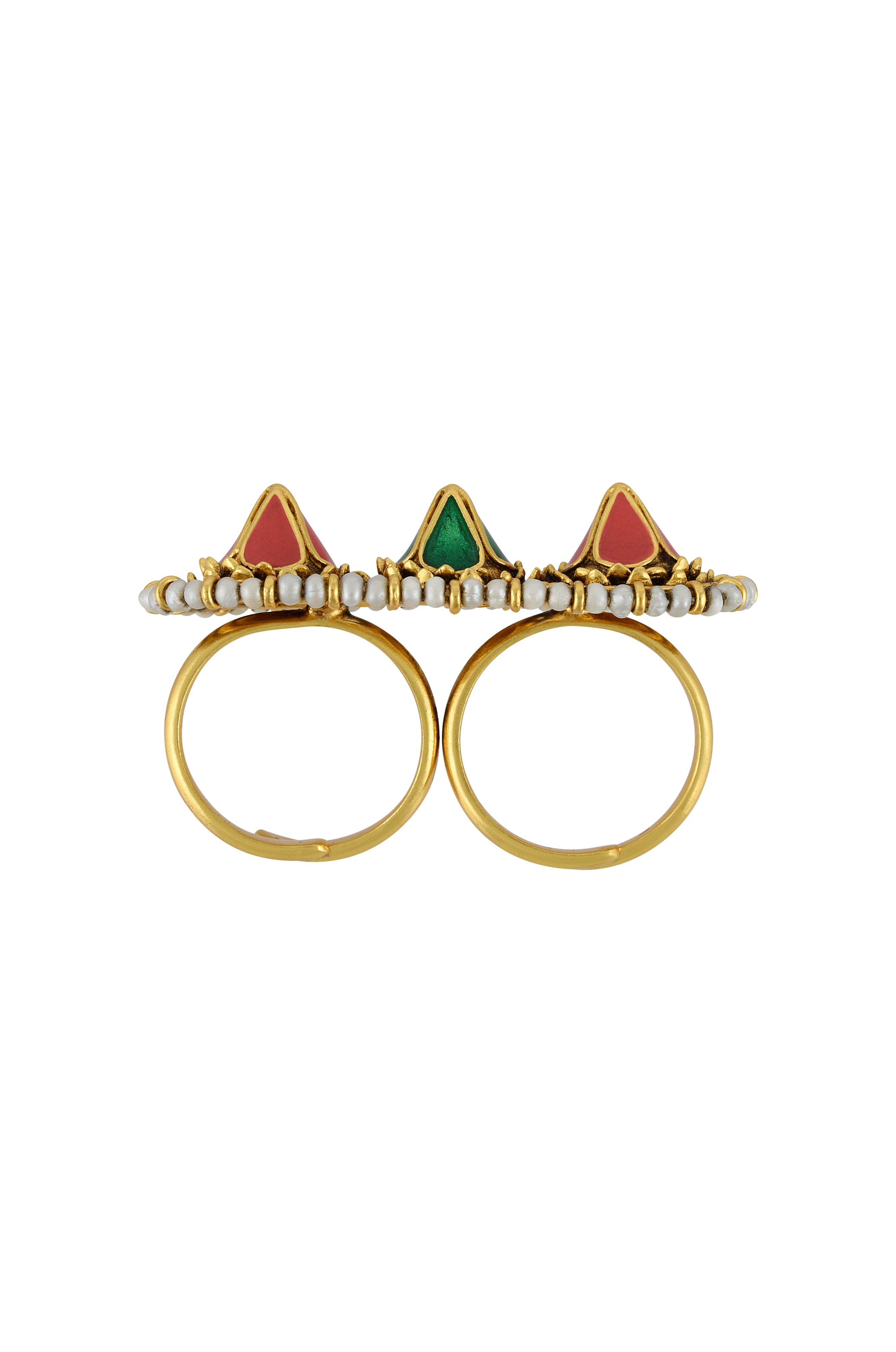 Silver Gold Plated Lotus Ring