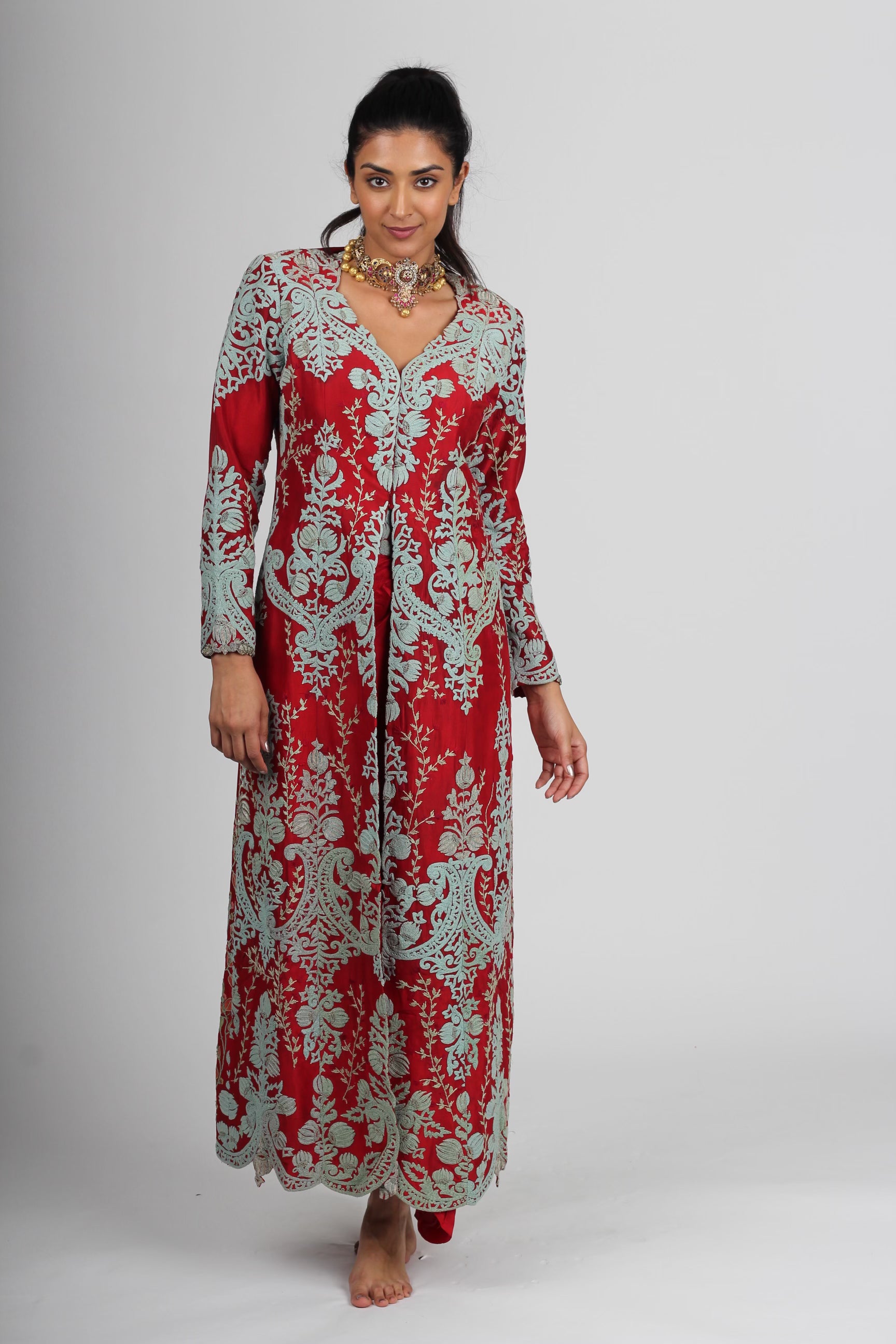 Anamika Khanna Red Coat Set