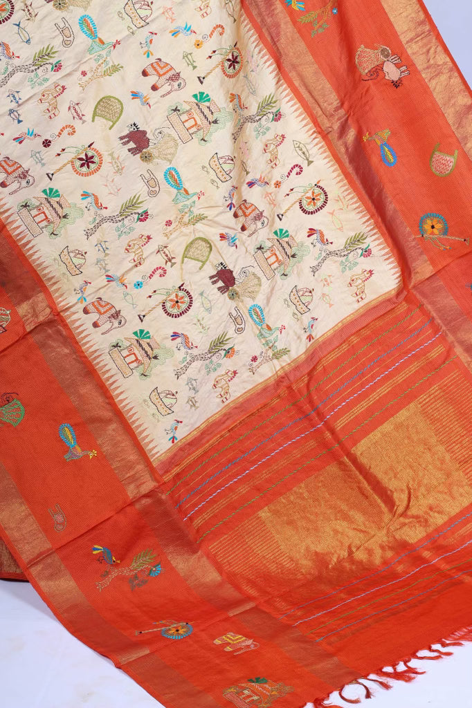 Kanjiveram Kantha Saree