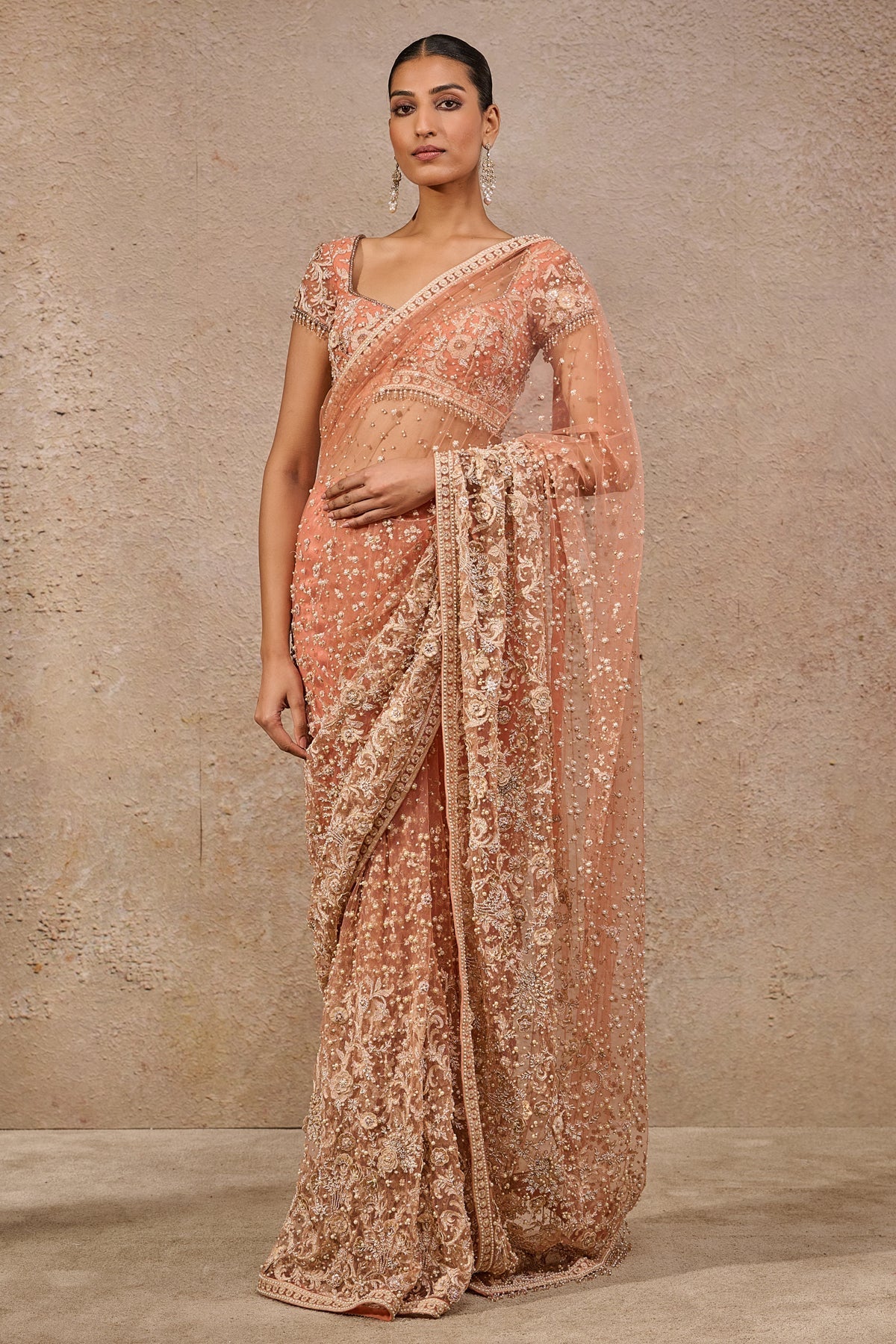 Tarun Tahiliani Resham Floral Embroidered saree