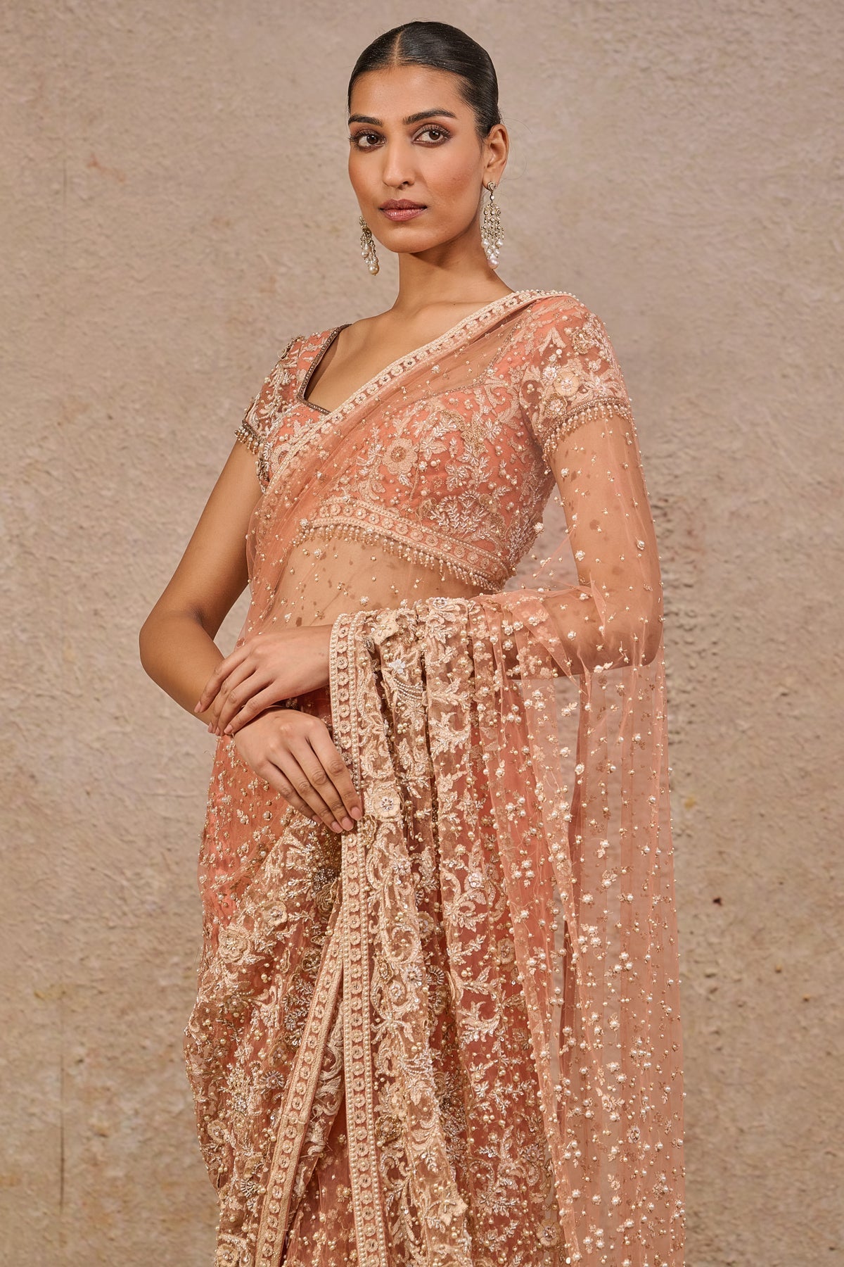 Tarun Tahiliani Resham Floral Embroidered saree