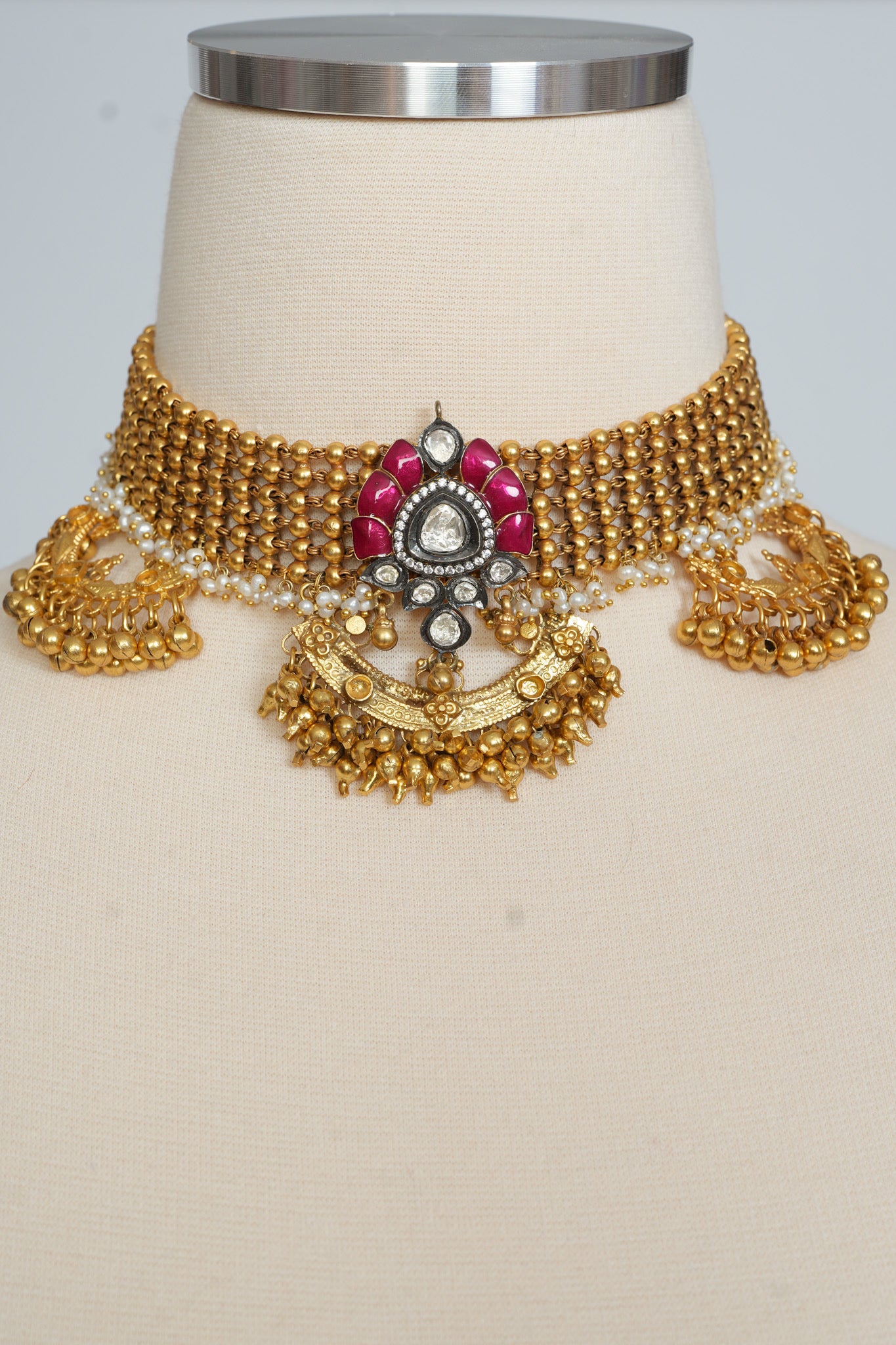 Silver Gold Plated Amrapali Necklace