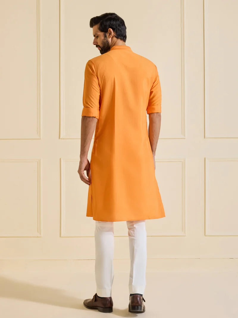 The Tangerine Symphony Kurta