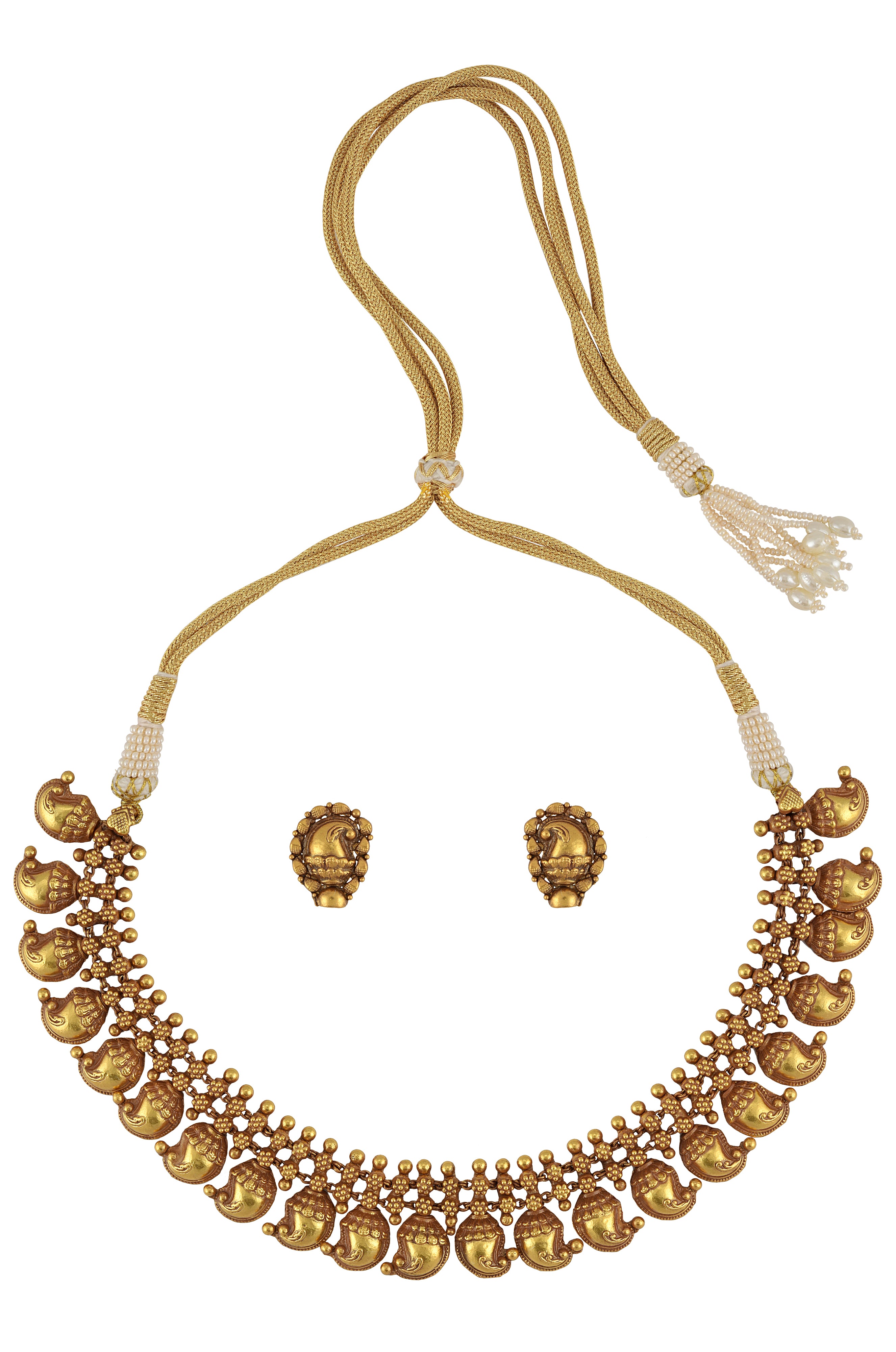 Silver Gold Plated Mango Necklace Set