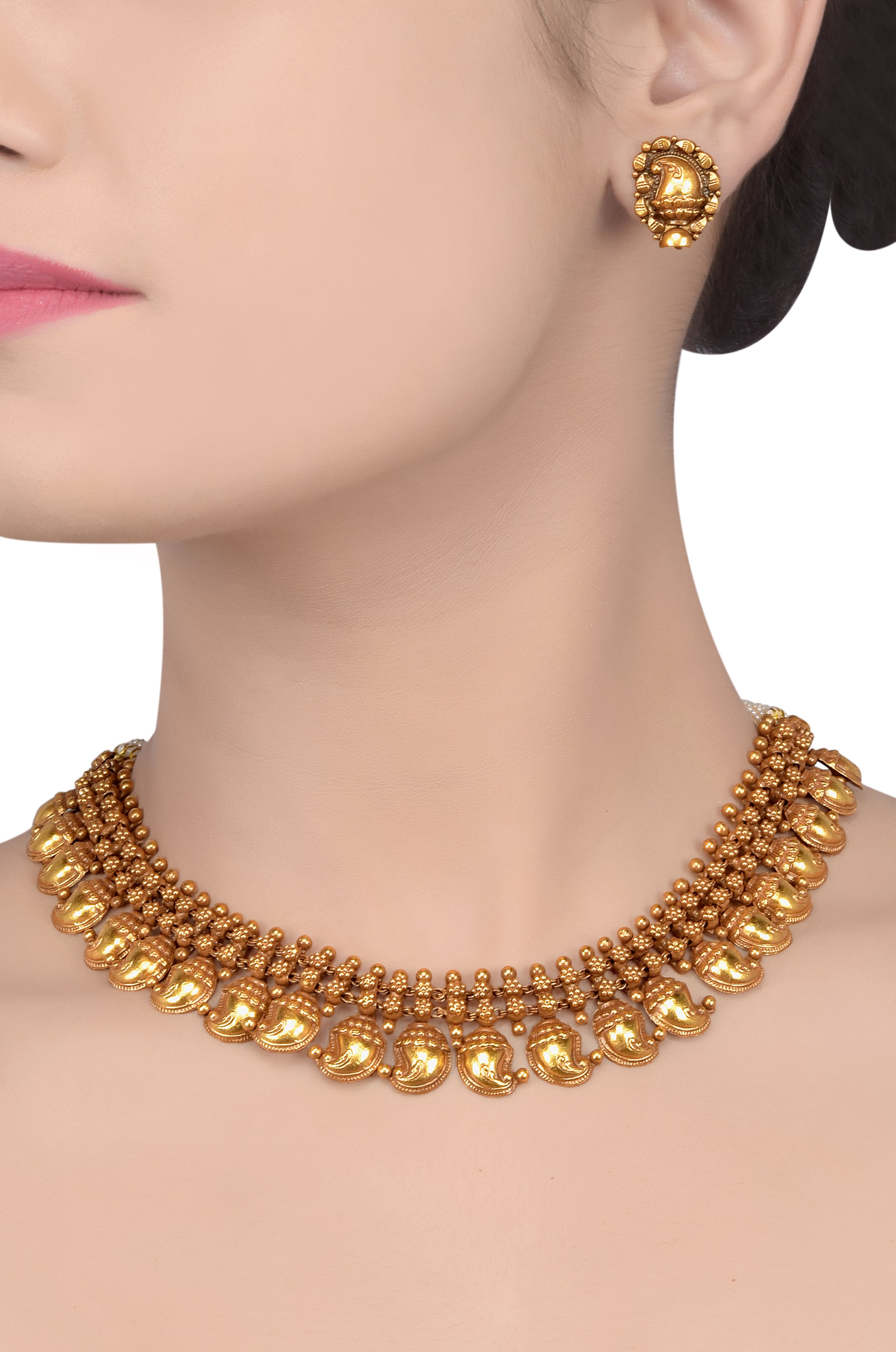 Silver Gold Plated Mango Necklace Set