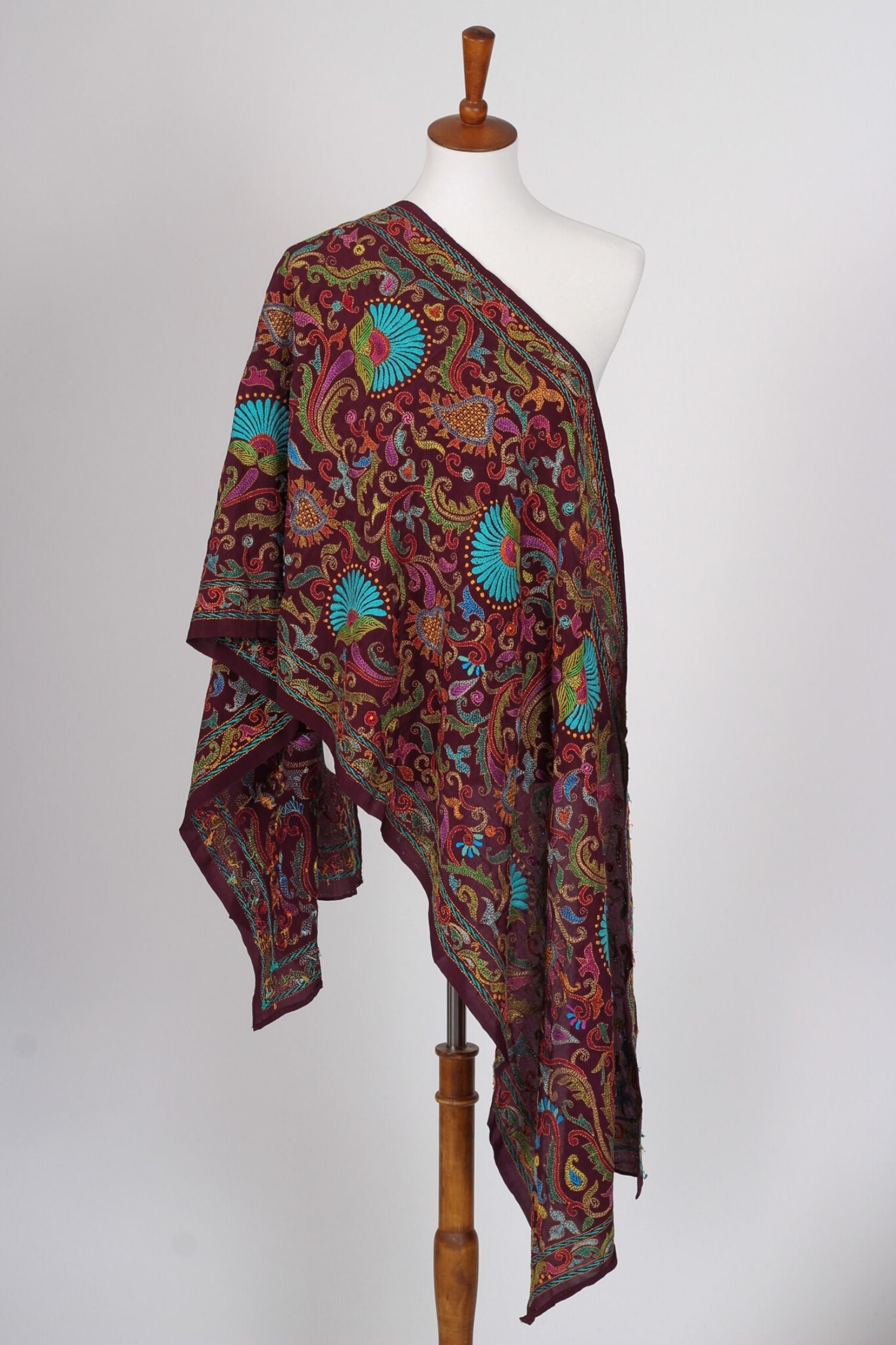 Hand-Embroidered Kantha Scarf