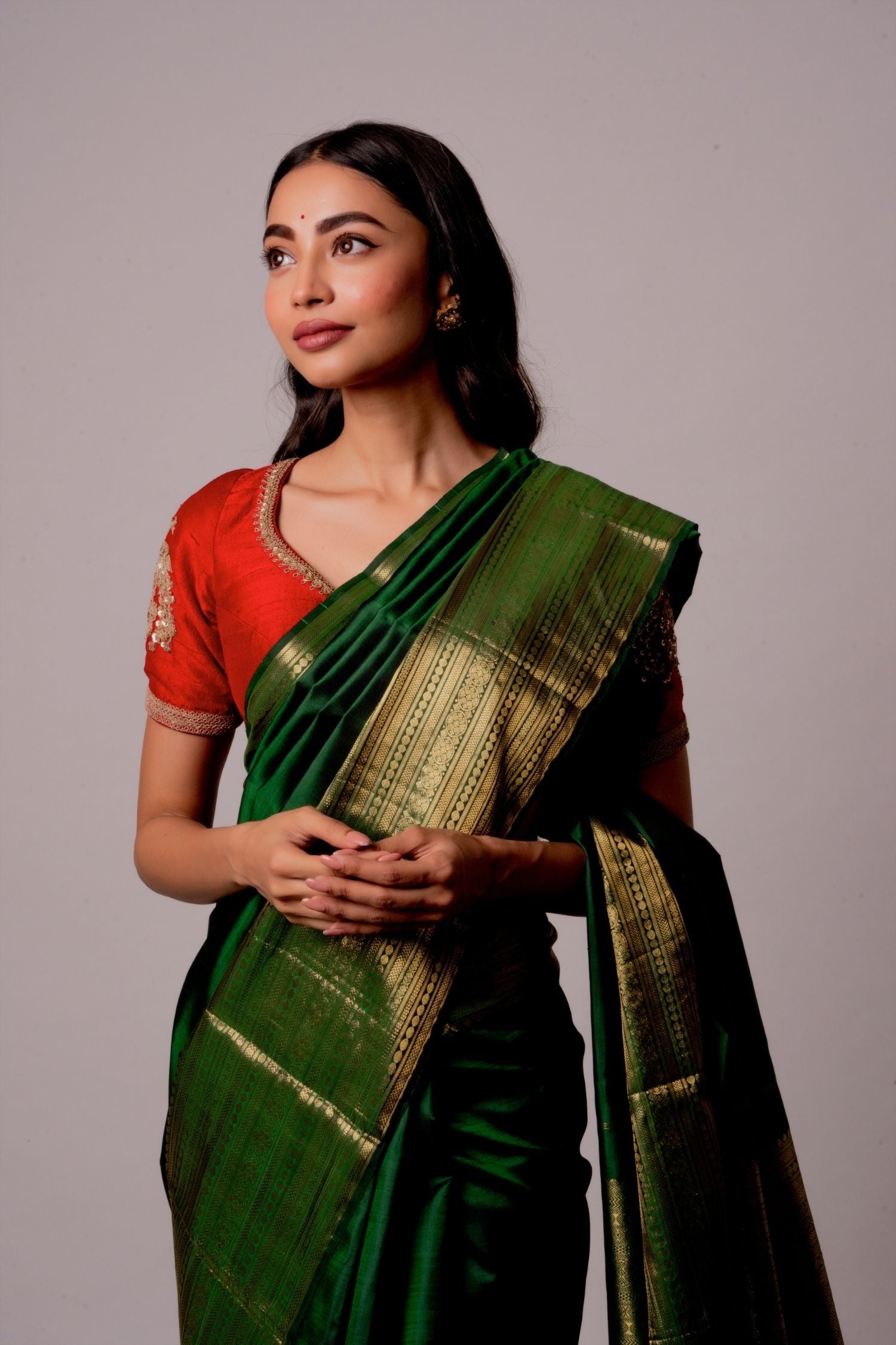 The Viridescent Kanjiveram Silk Saree