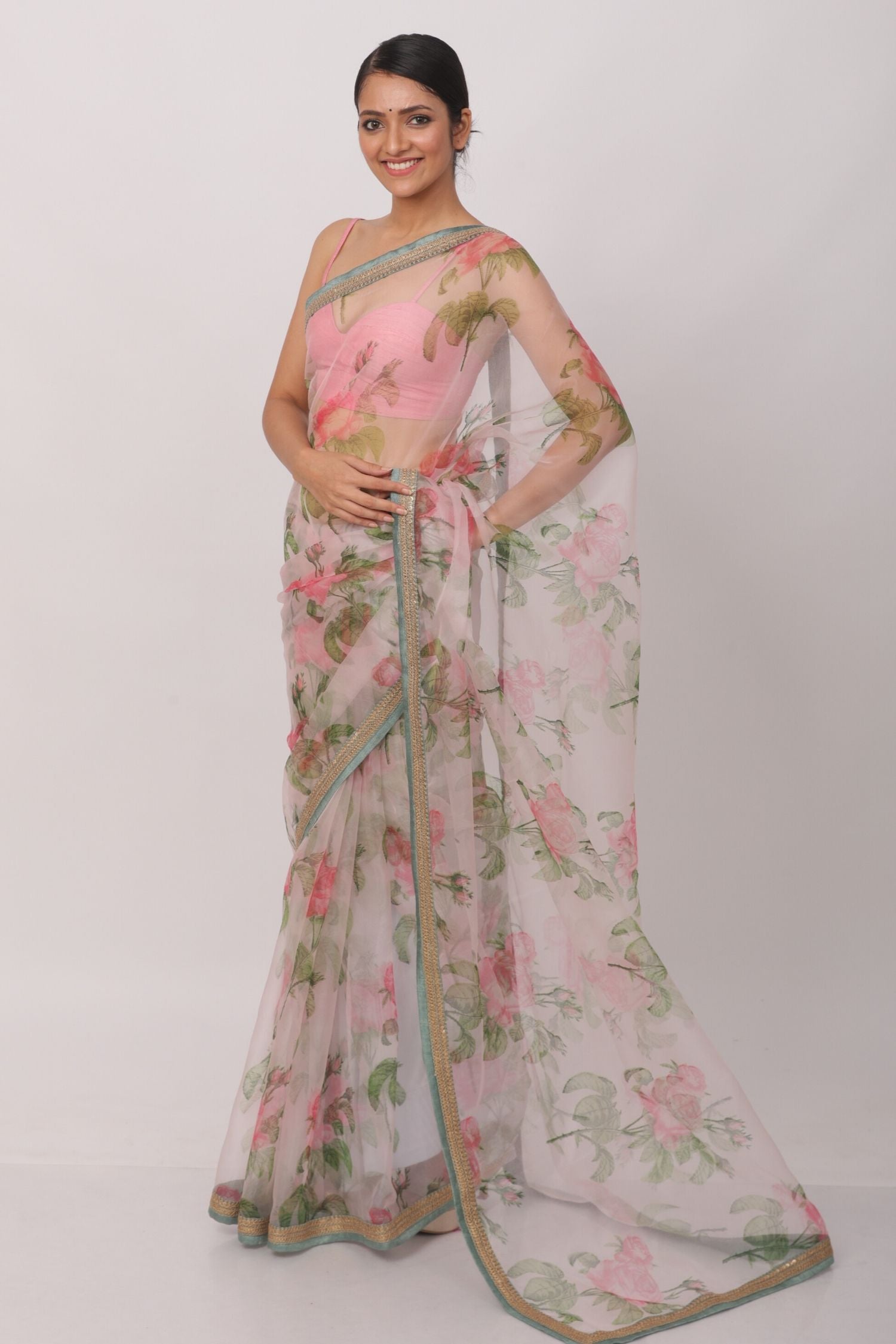 Printed Organza Saree