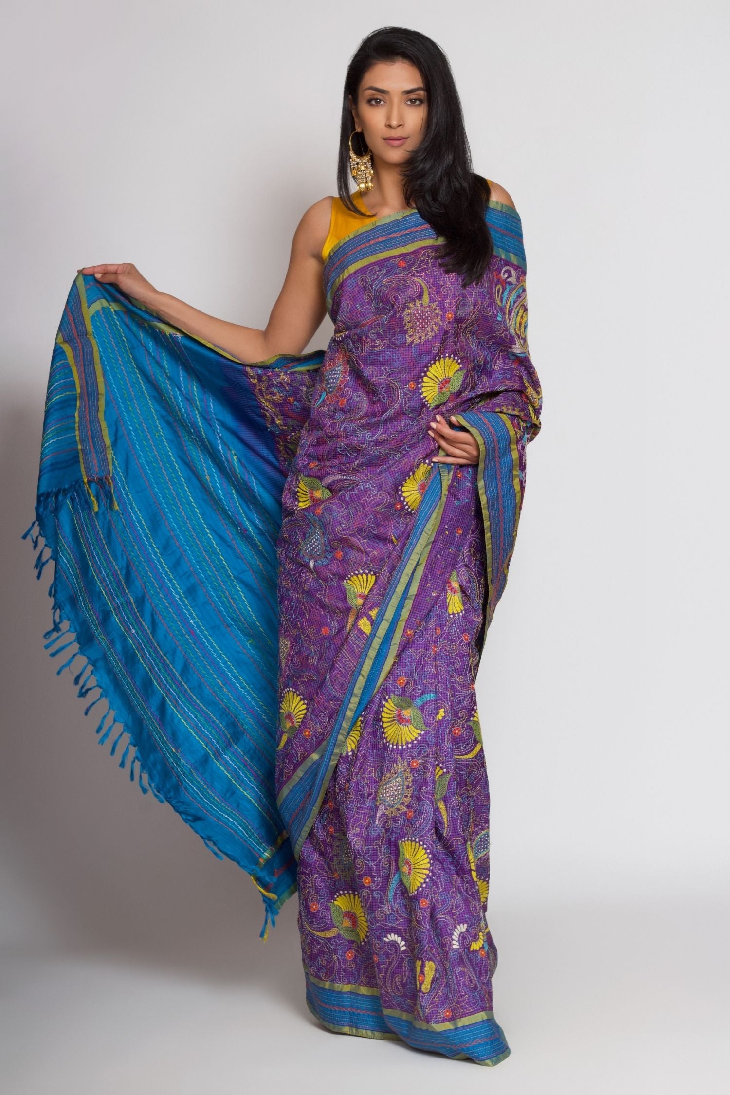 Kanjiveram Kantha Saree