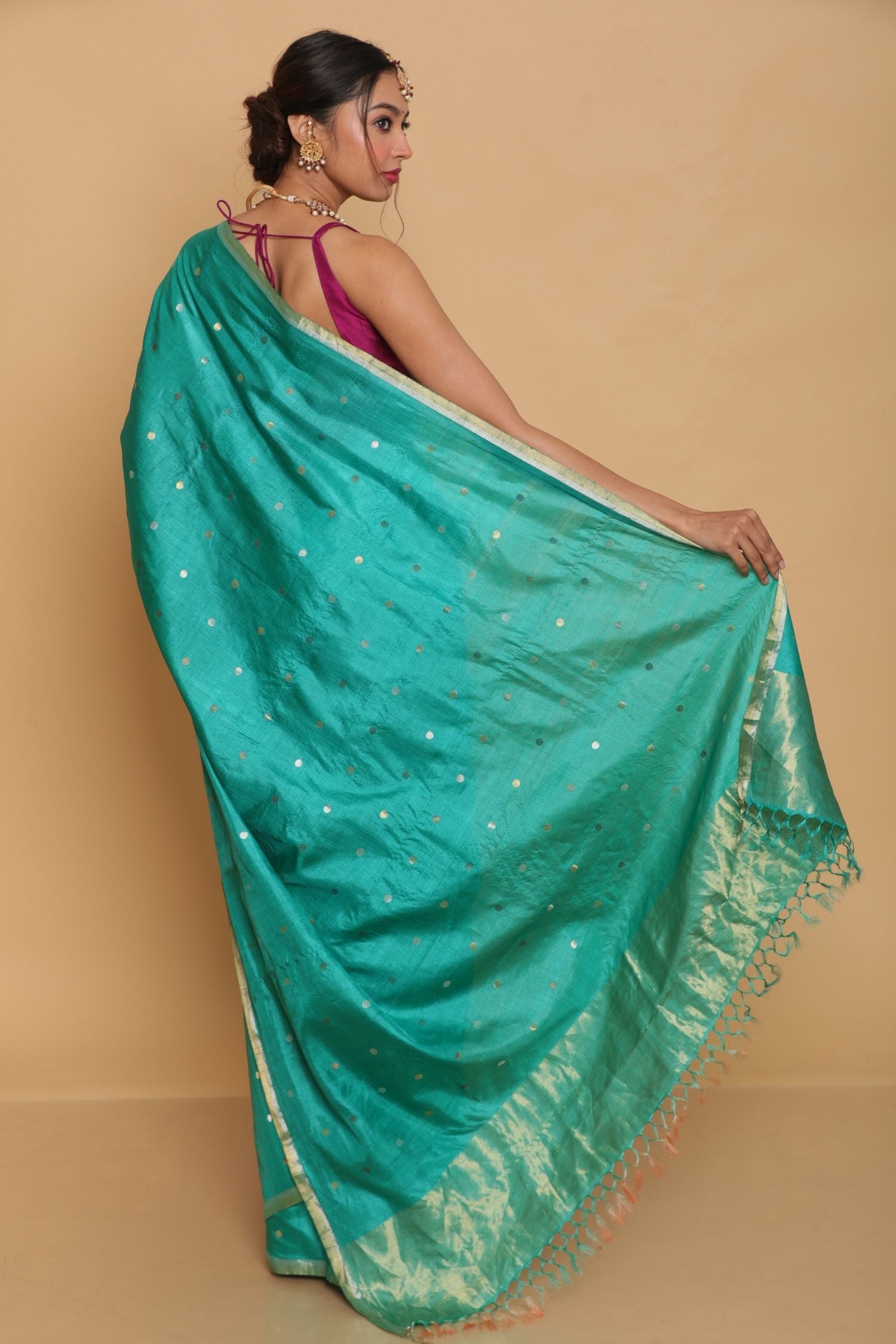Green Tussar Saree