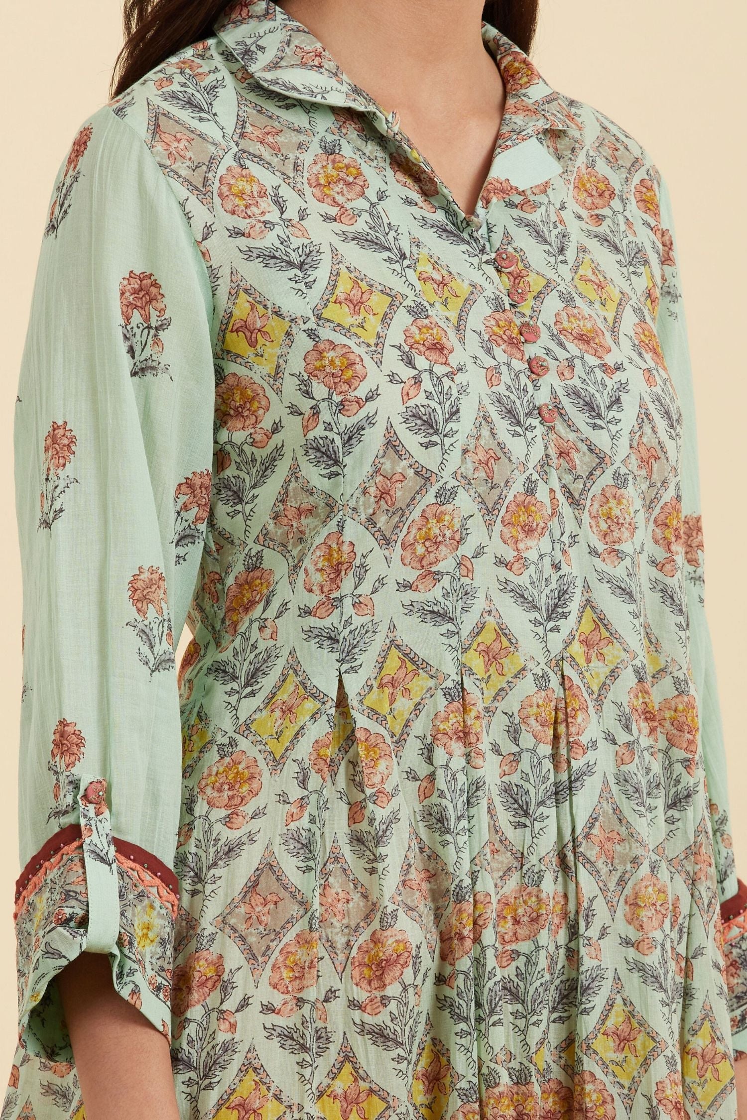 Sky Blue Paisley Print Kurta