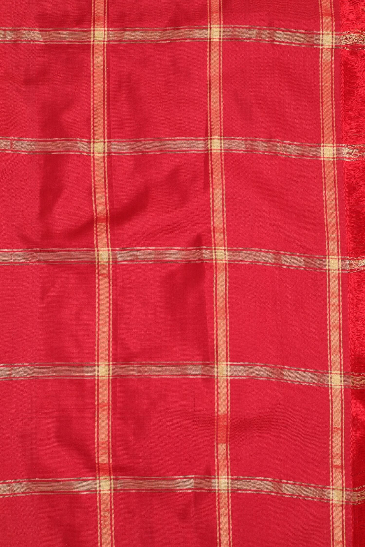 Creme and Red Gharchola sari