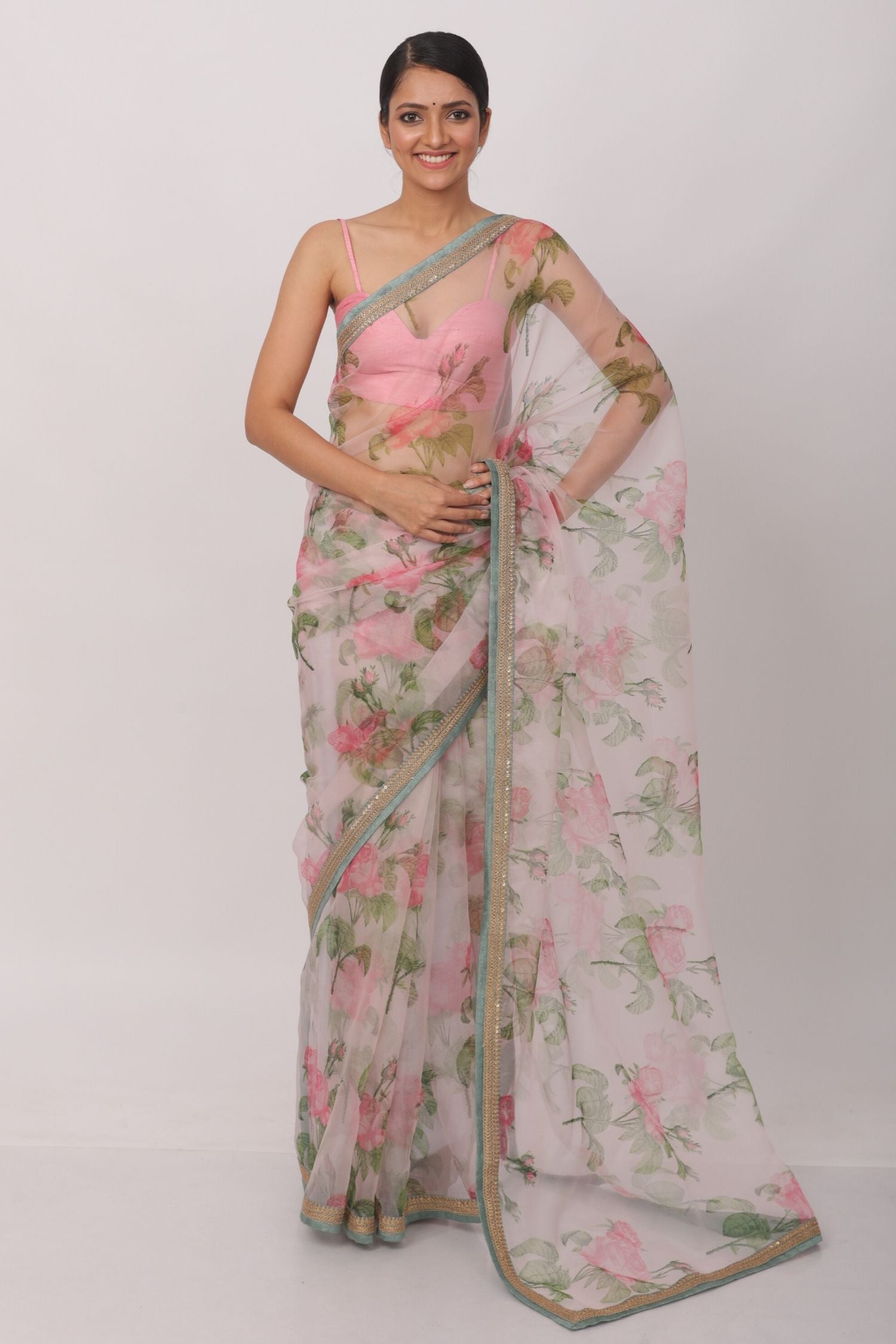 Printed Organza Saree