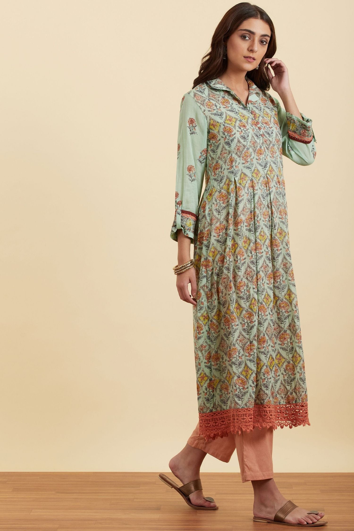 Sky Blue Paisley Print Kurta