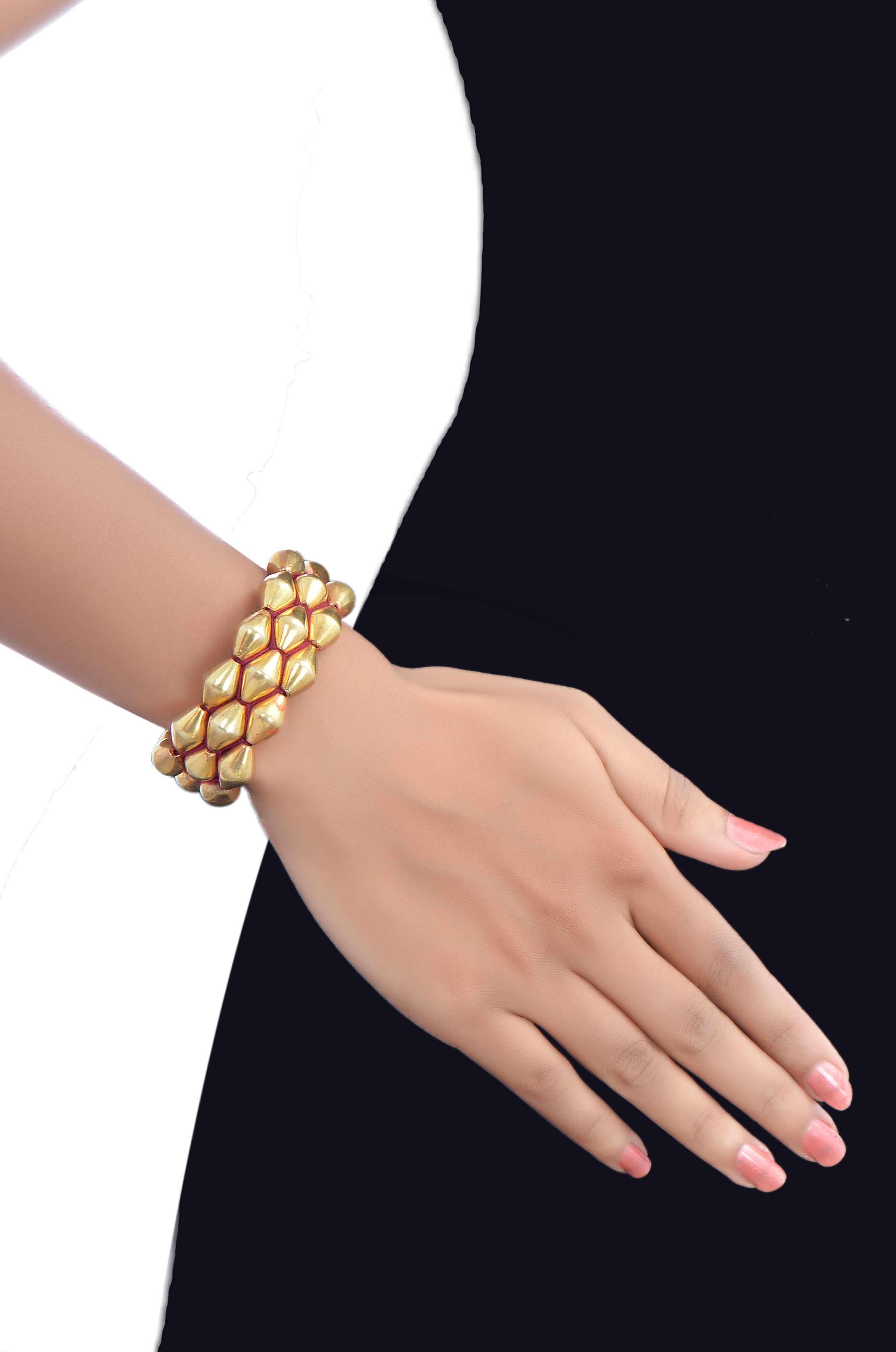 Silver Gold Plated Dholki Bead Paunchi