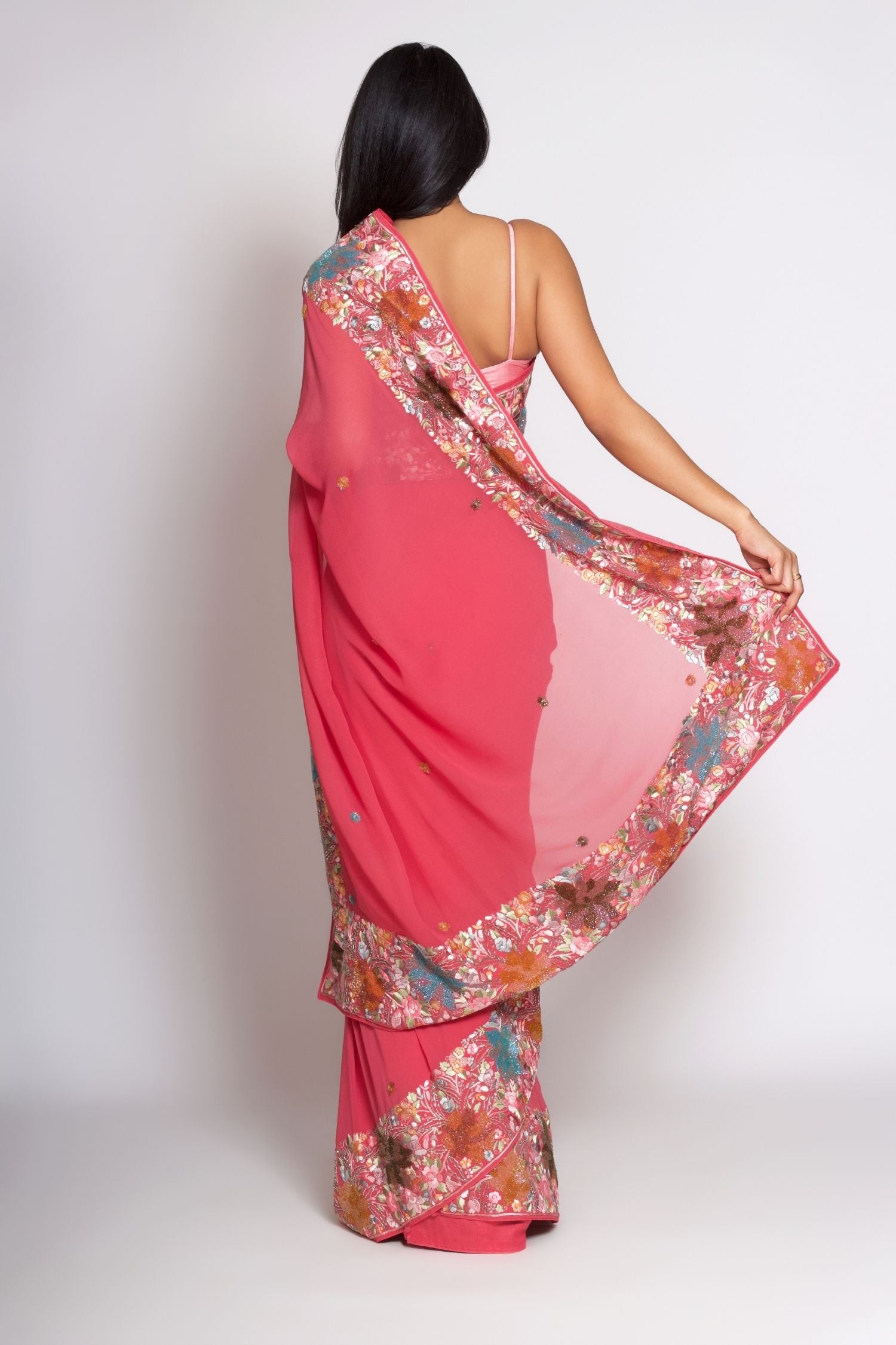 Sorbet Georgette Gara Parsi Saree