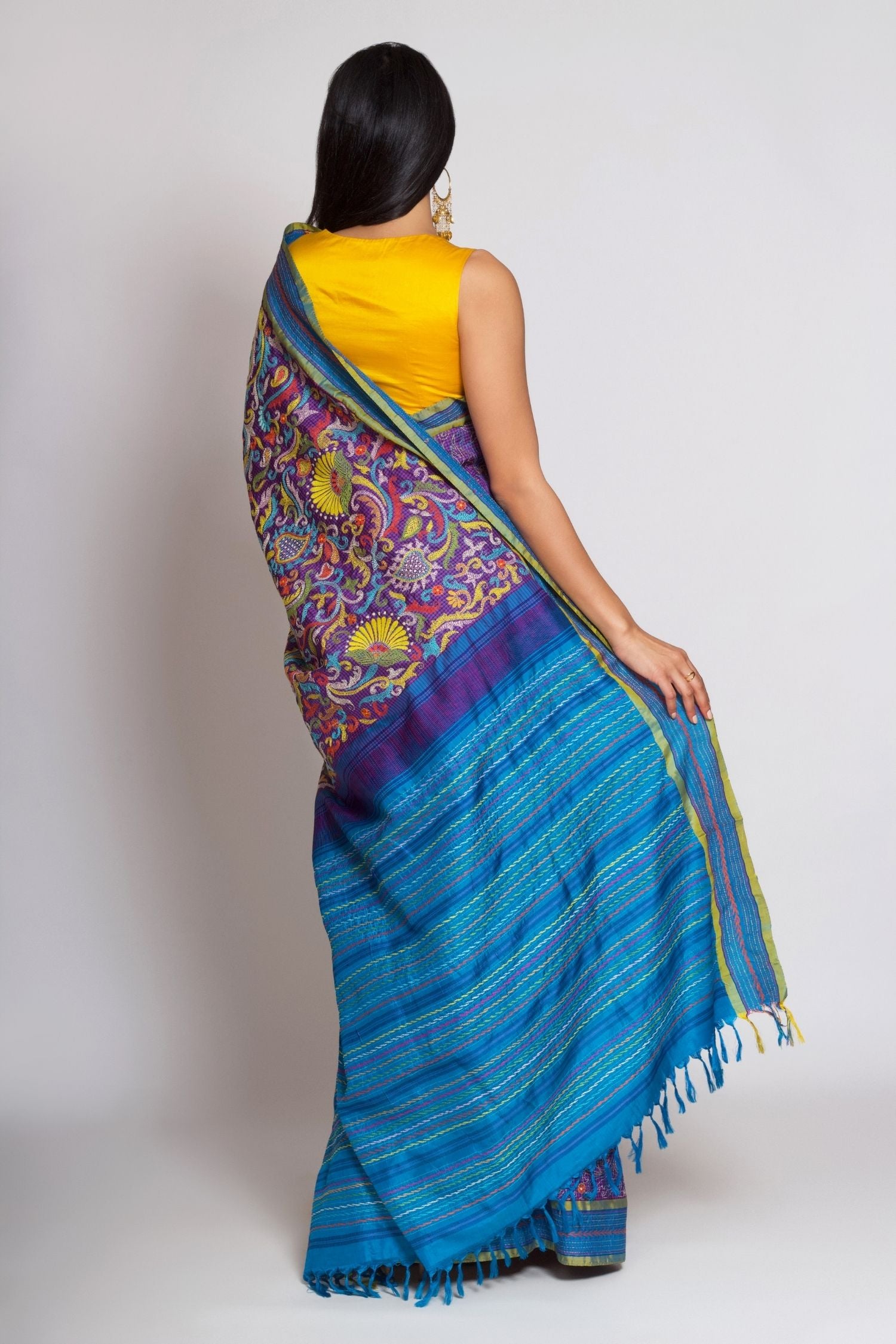 Kanjiveram Kantha Saree