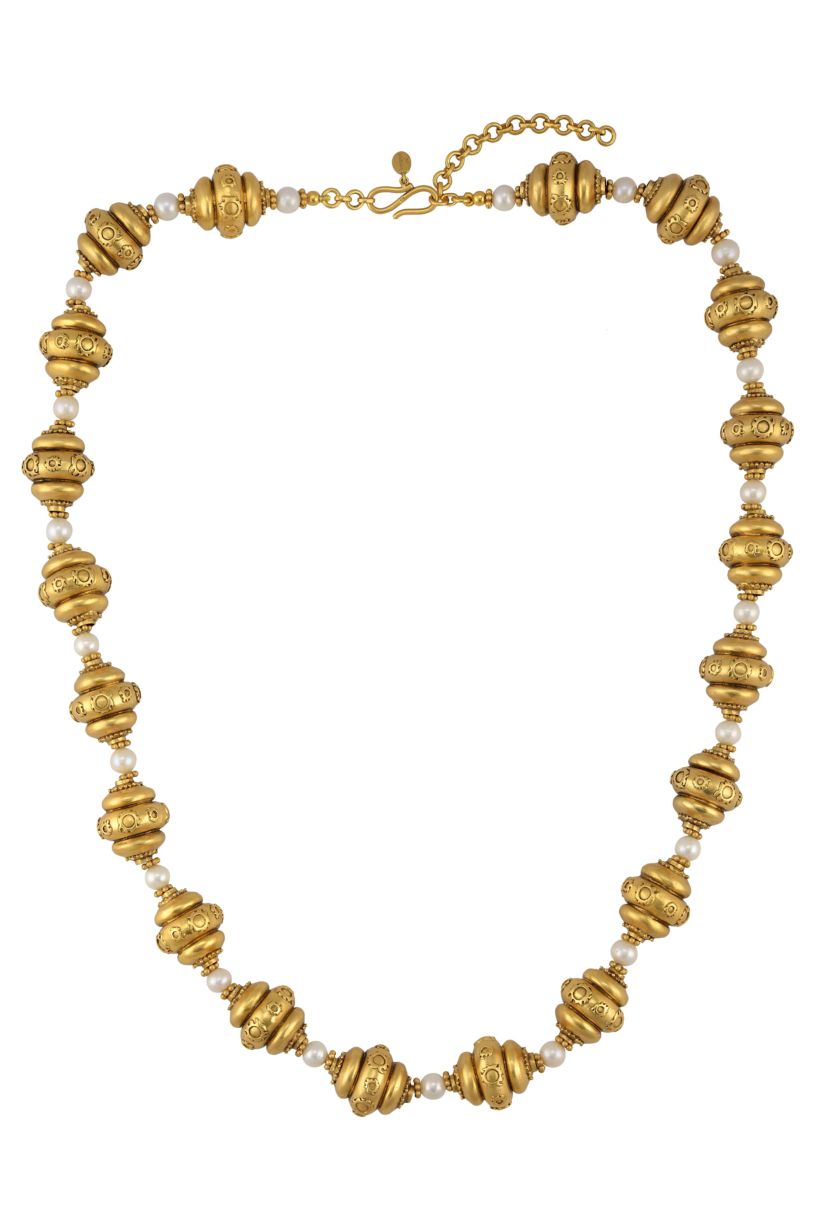 Silver Gold Plated Pearl Bead Necklace