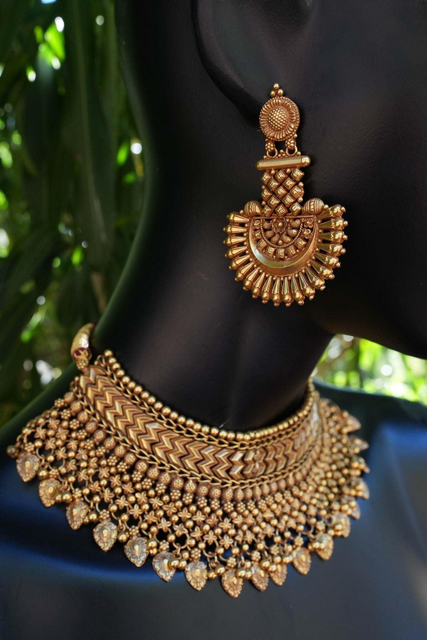 Amrapali Silver Gold Plated Jewelry Set