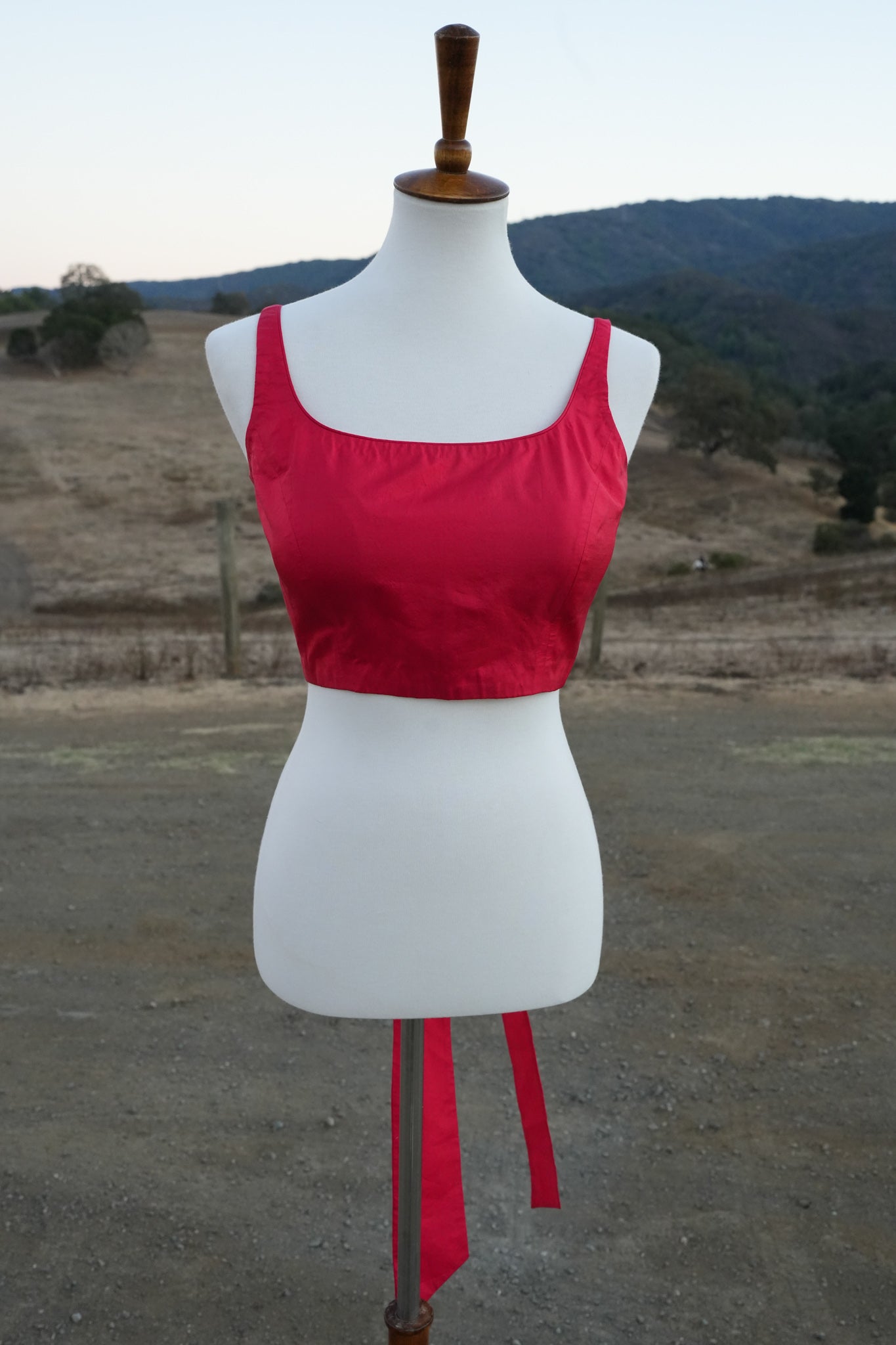 Red Silk Blouse