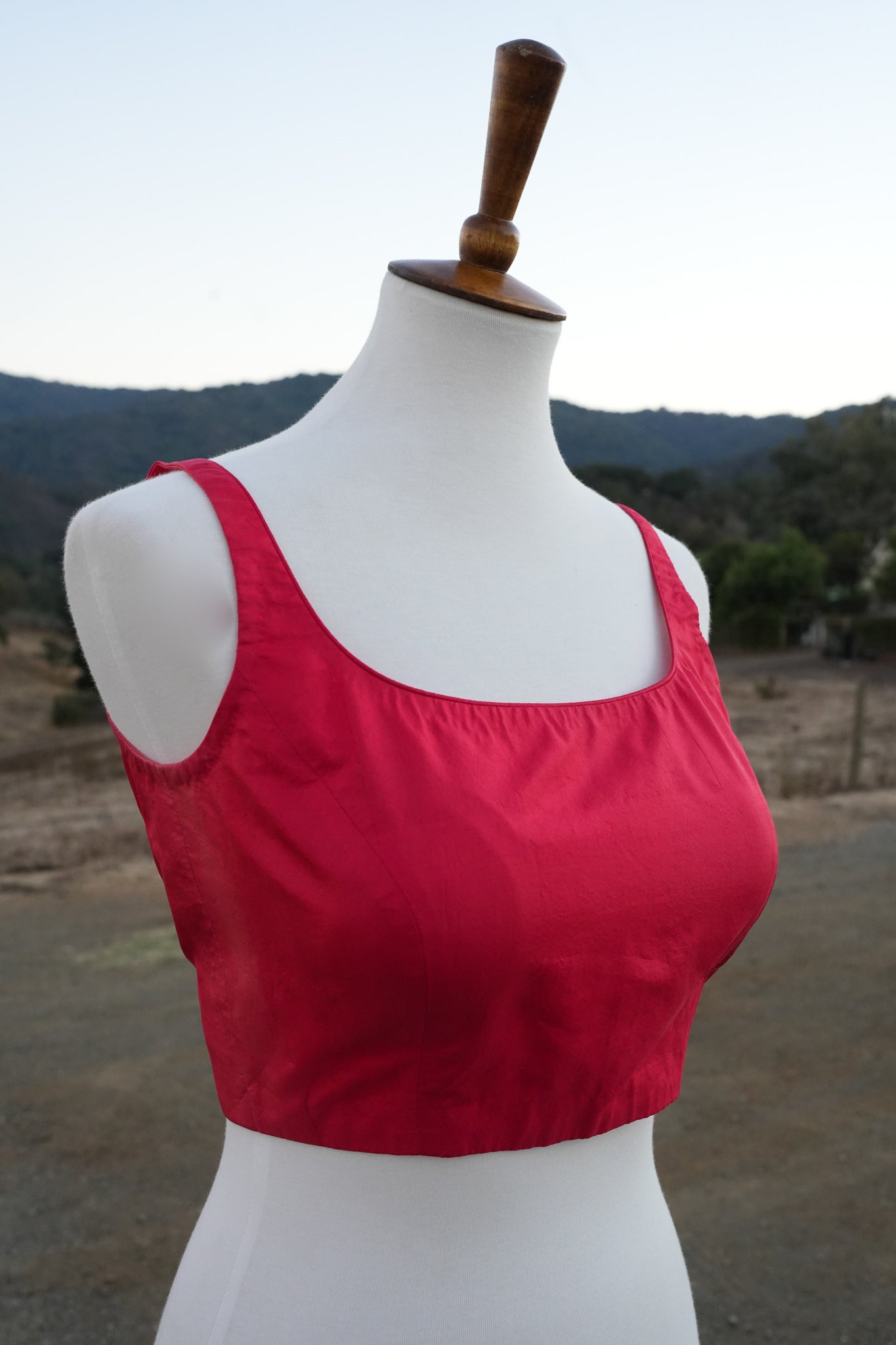 Red Silk Blouse