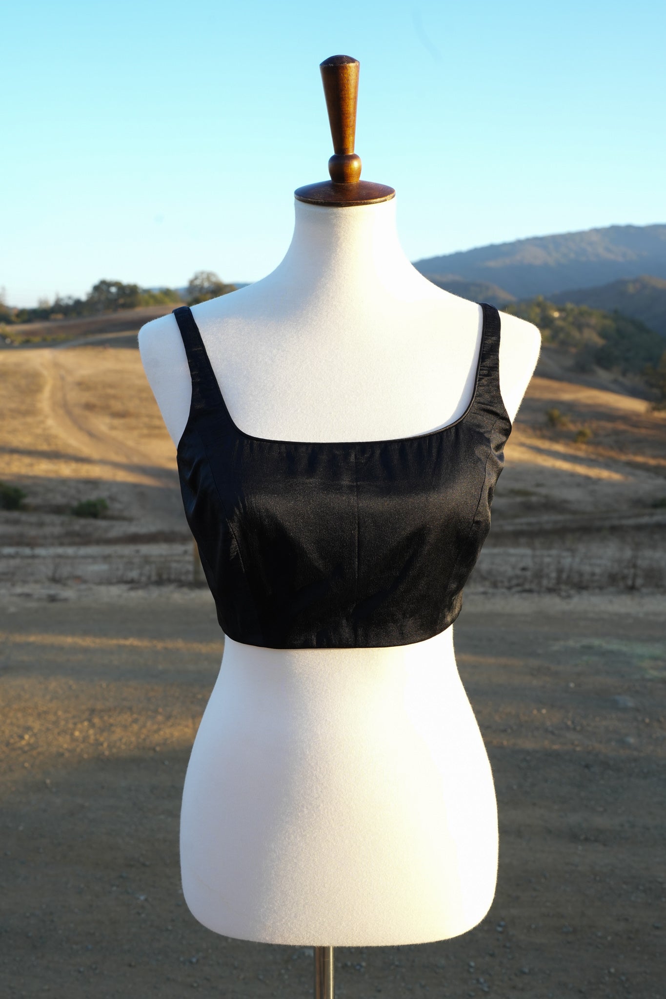 Black Satin Couture Blouse