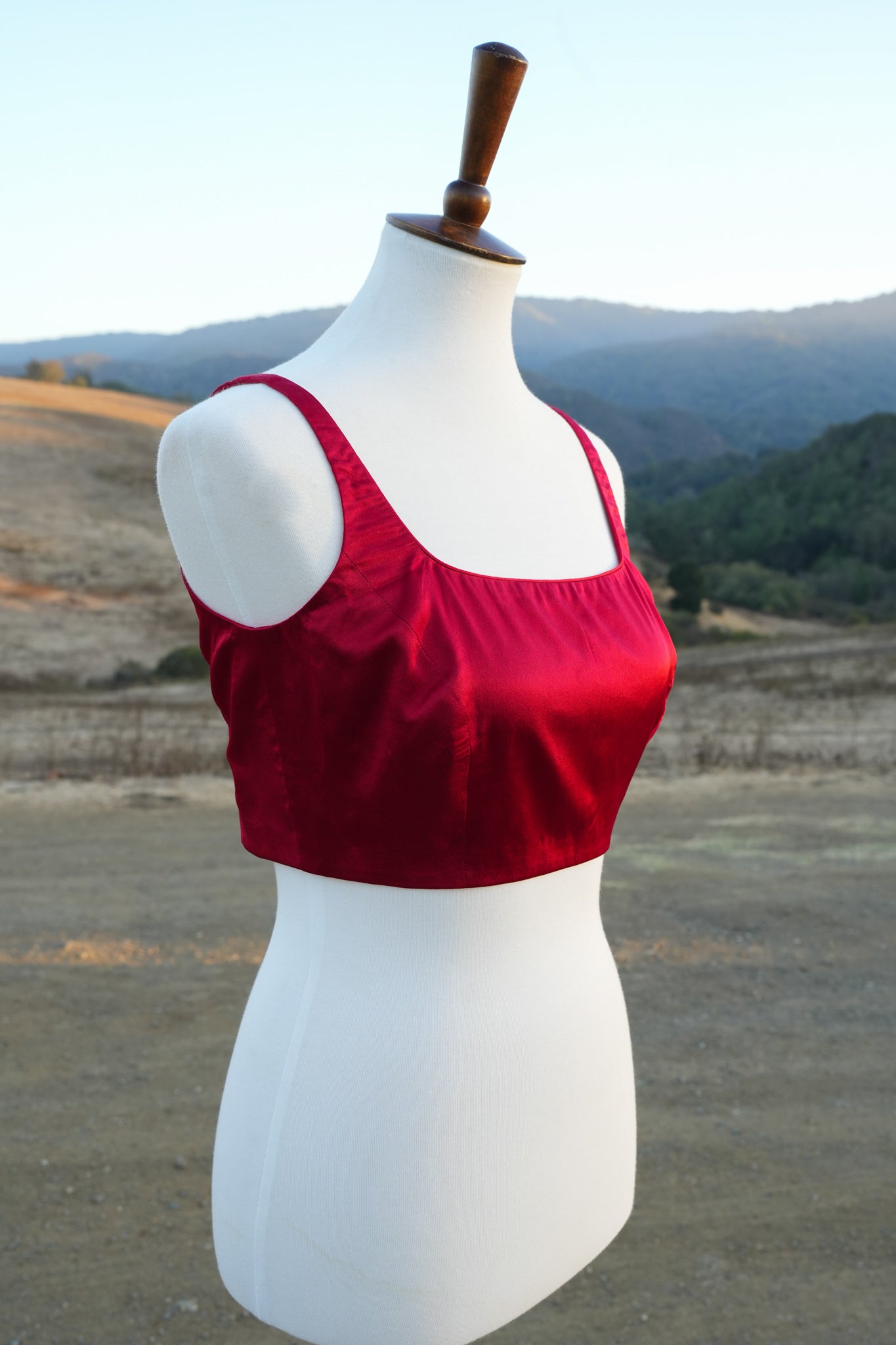 Red Satin Couture Blouse