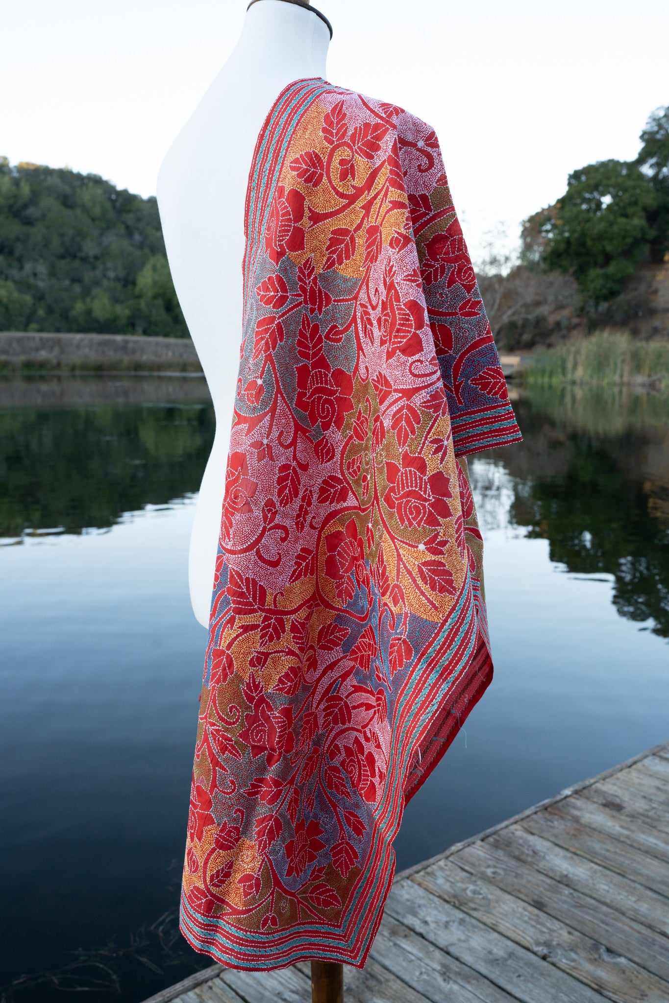 Hand embroidered Kantha stole