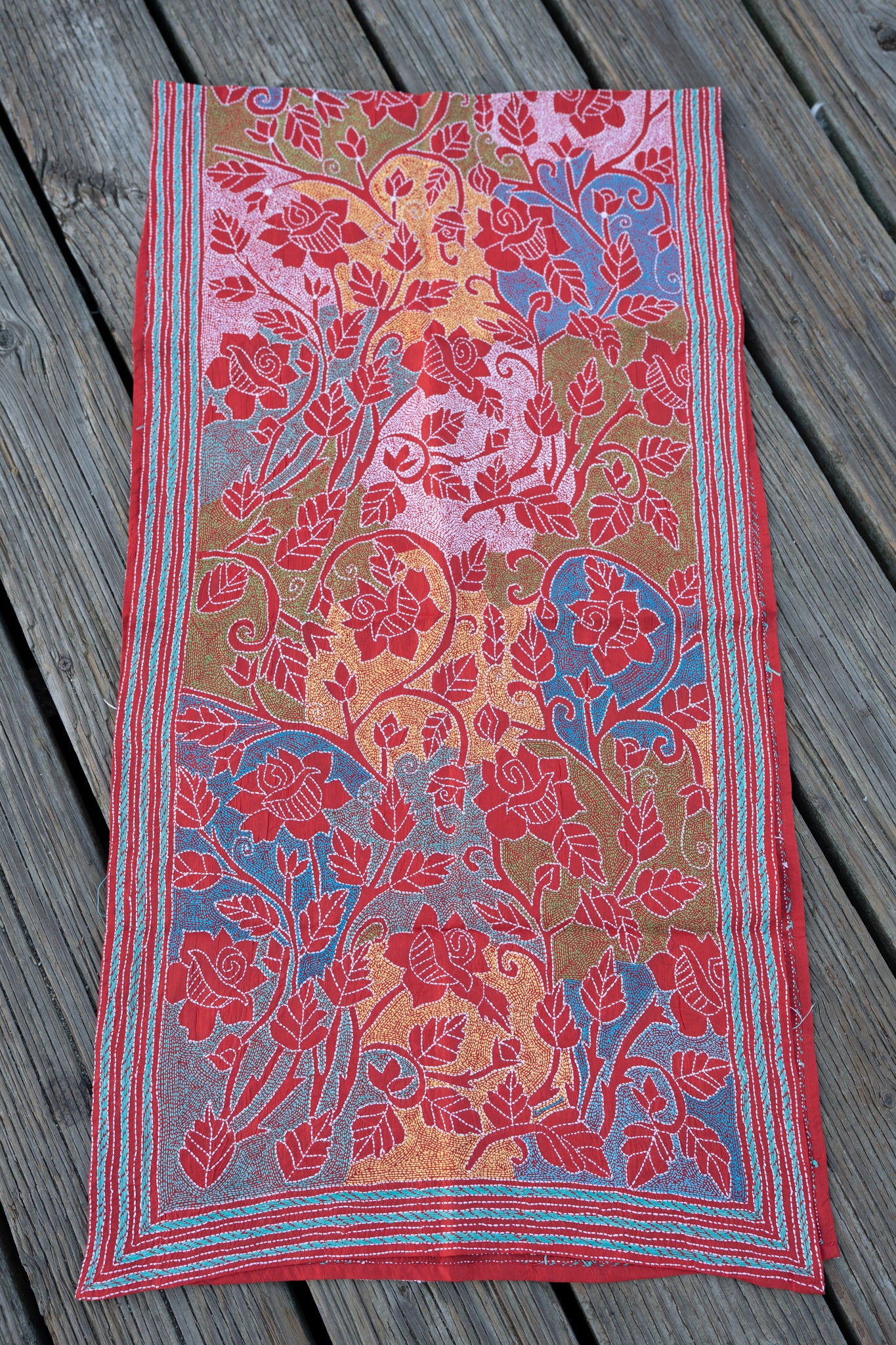 Hand embroidered Kantha stole