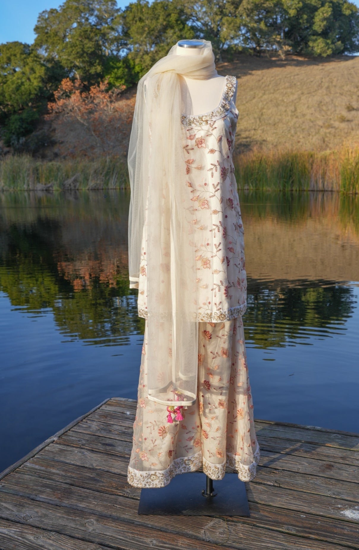 Embroidered sharara set