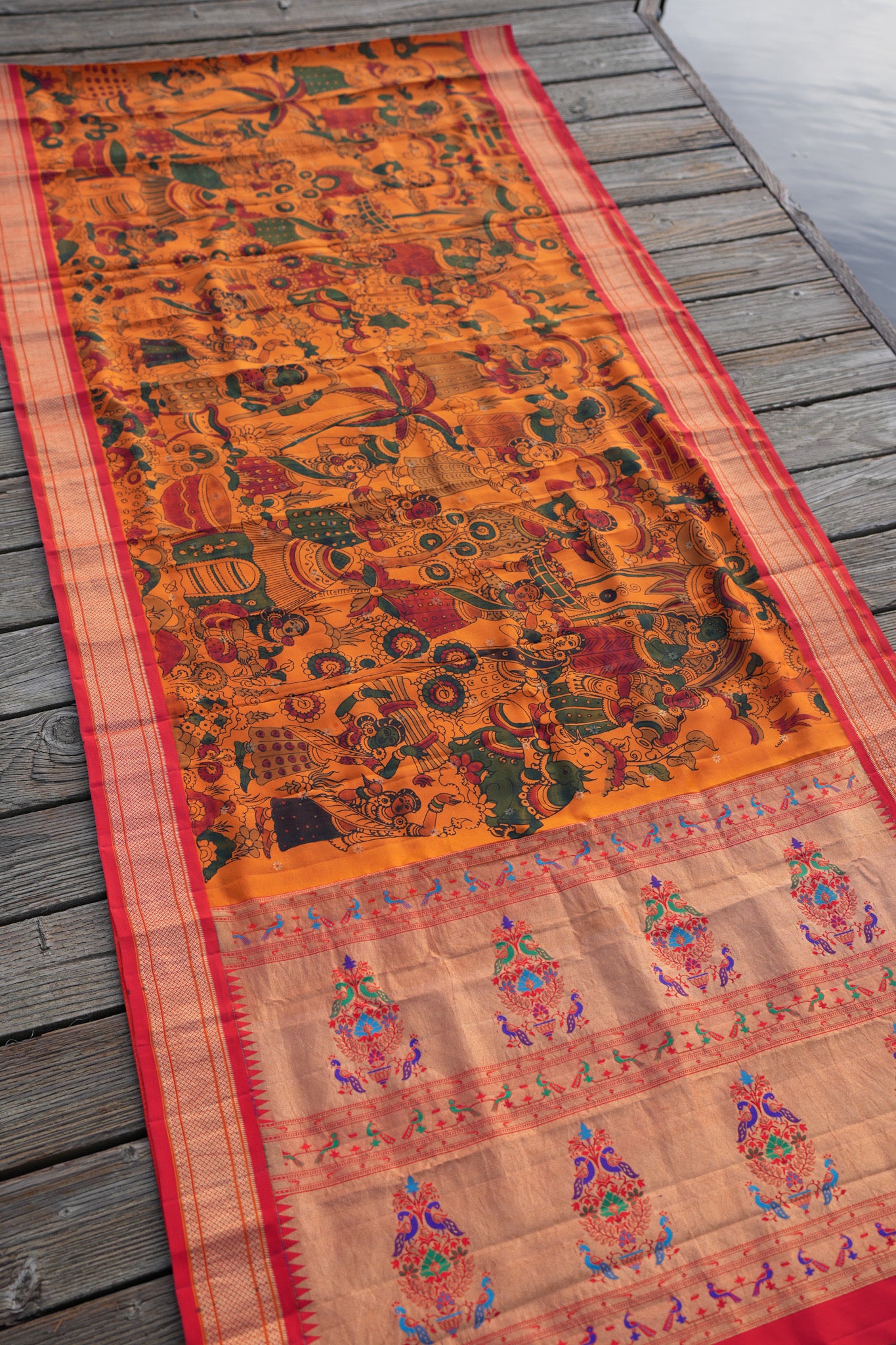 The Hand Painted Kalamkari Kanjiveram