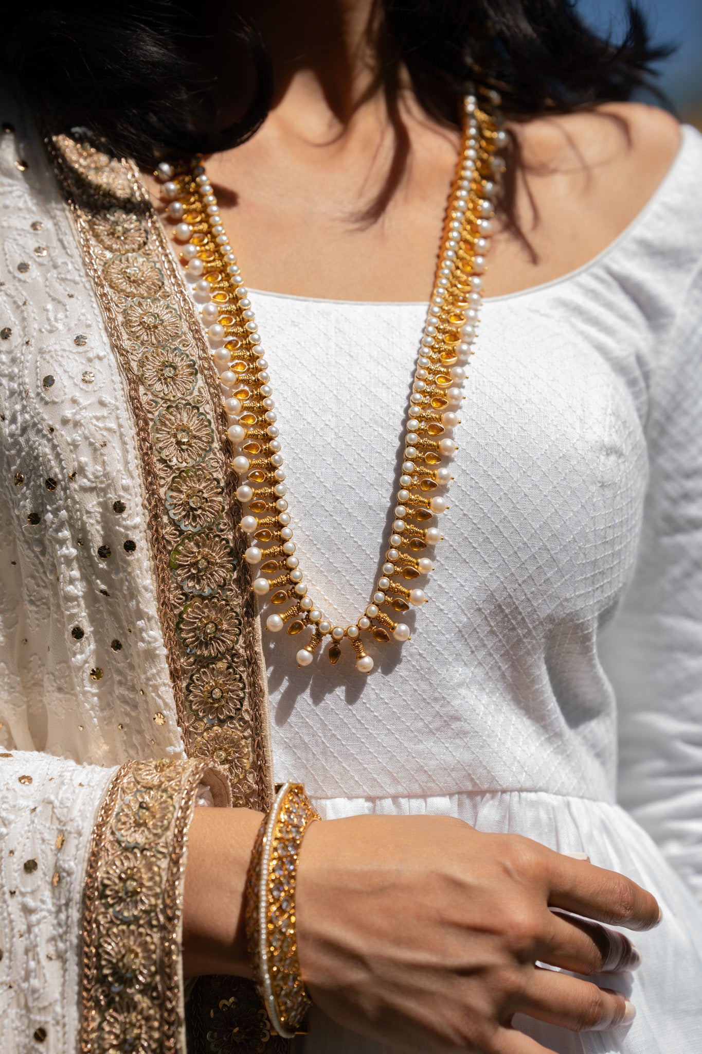 Ivory Chikankari Dupatta
