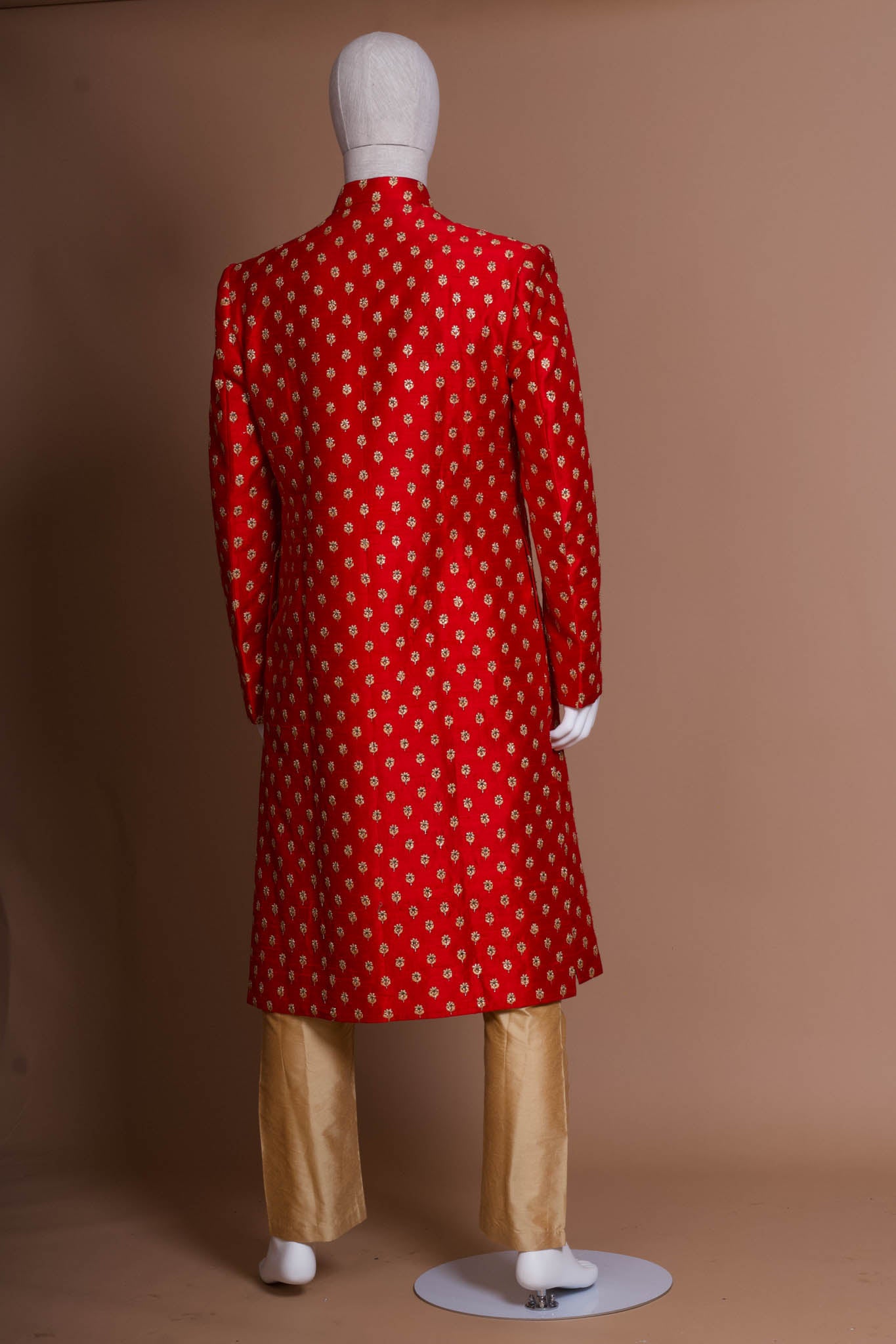 Sabyasachi Mens Red Meera Buti Sherwani