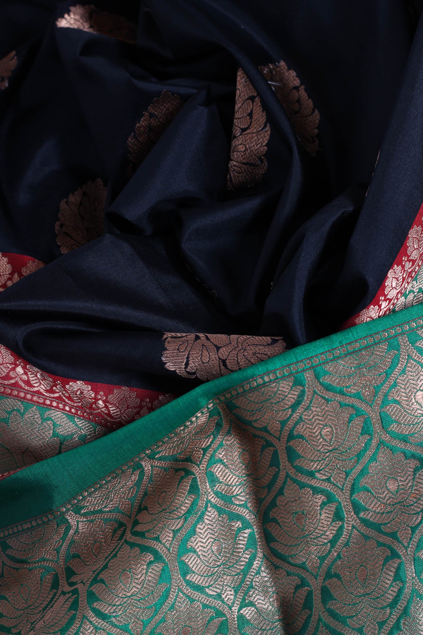 Black benarasi silk saree