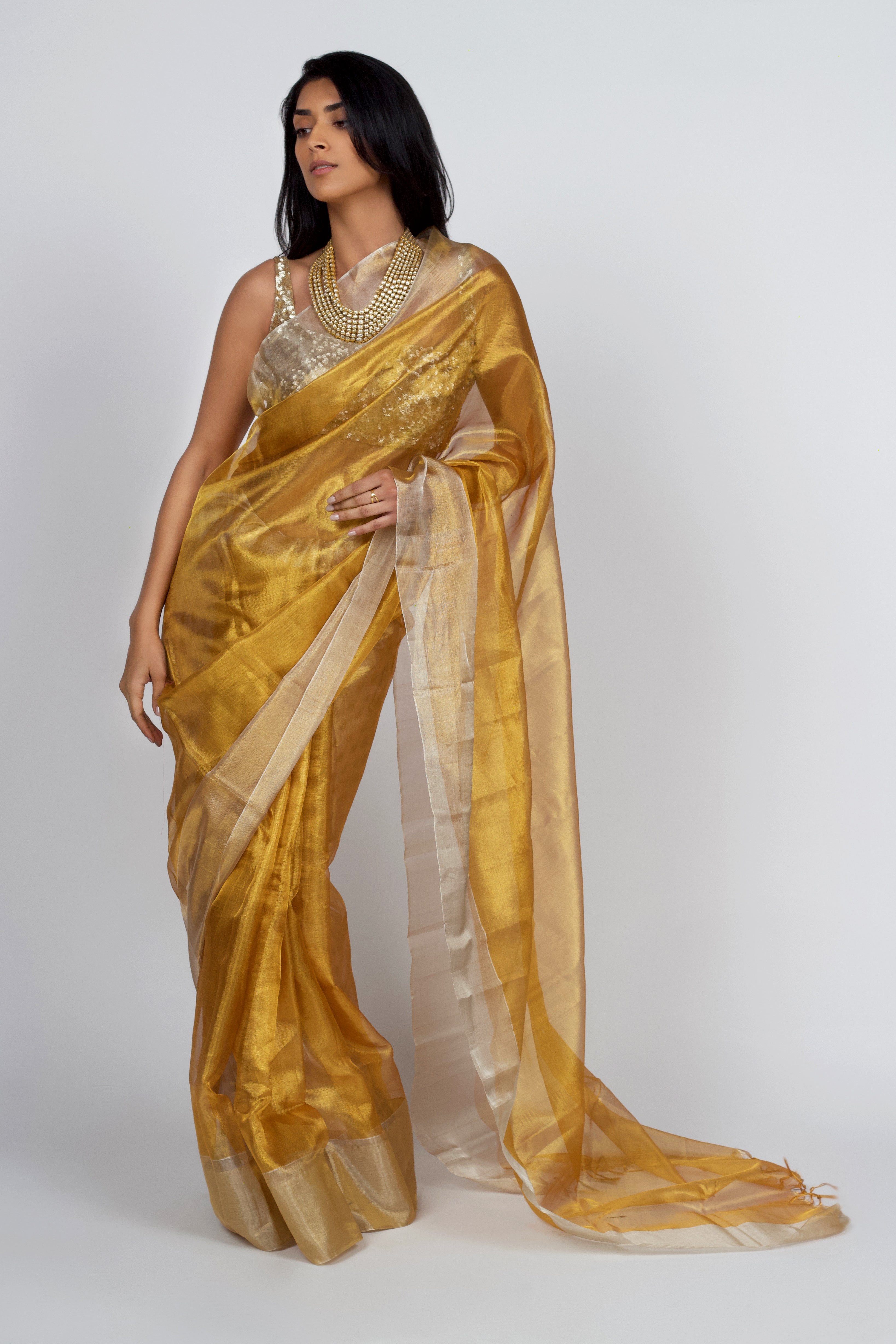 Gold Tissue Kanjiveram Silk Saree