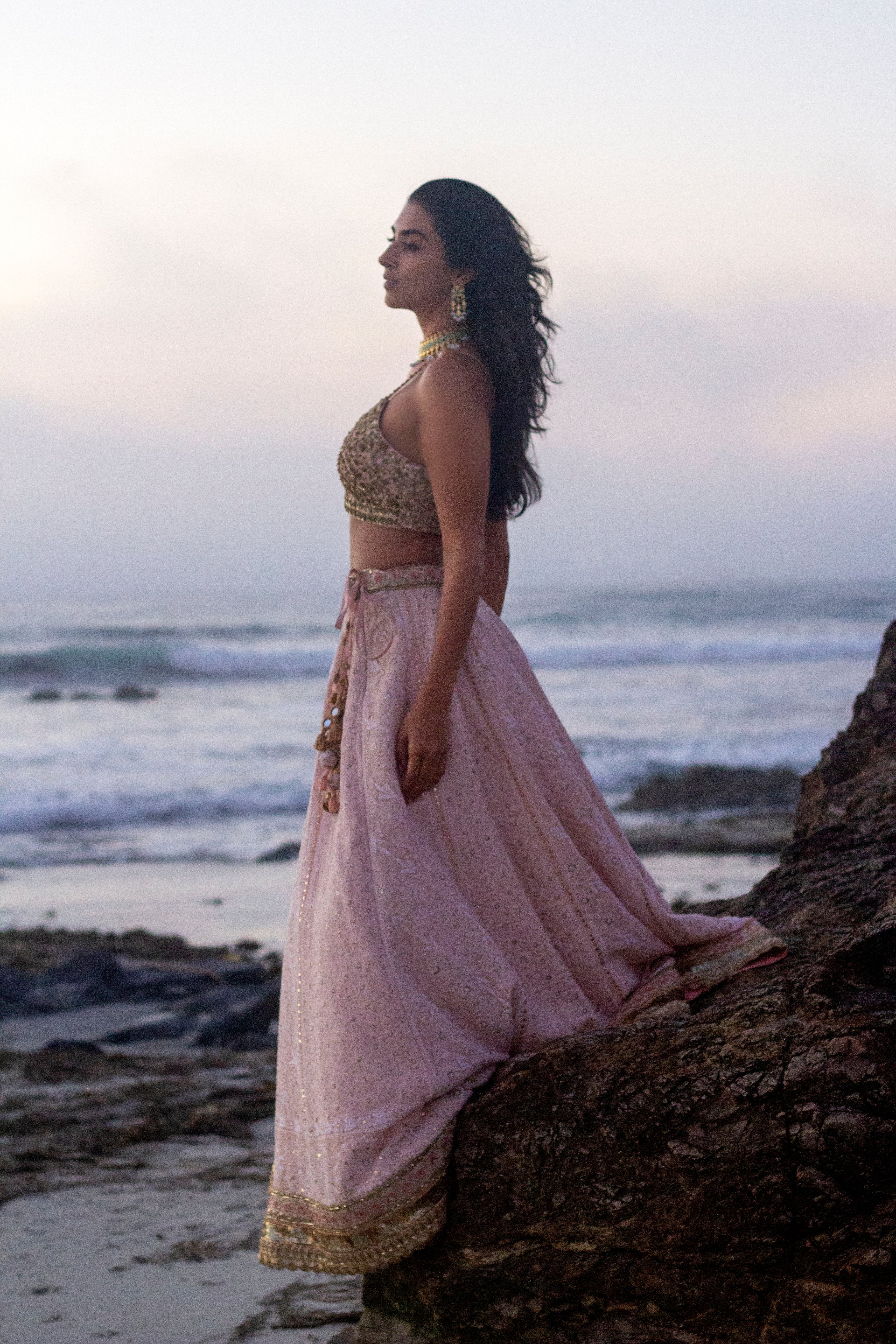 Blush pink Shahzadi Chikankari lehenga