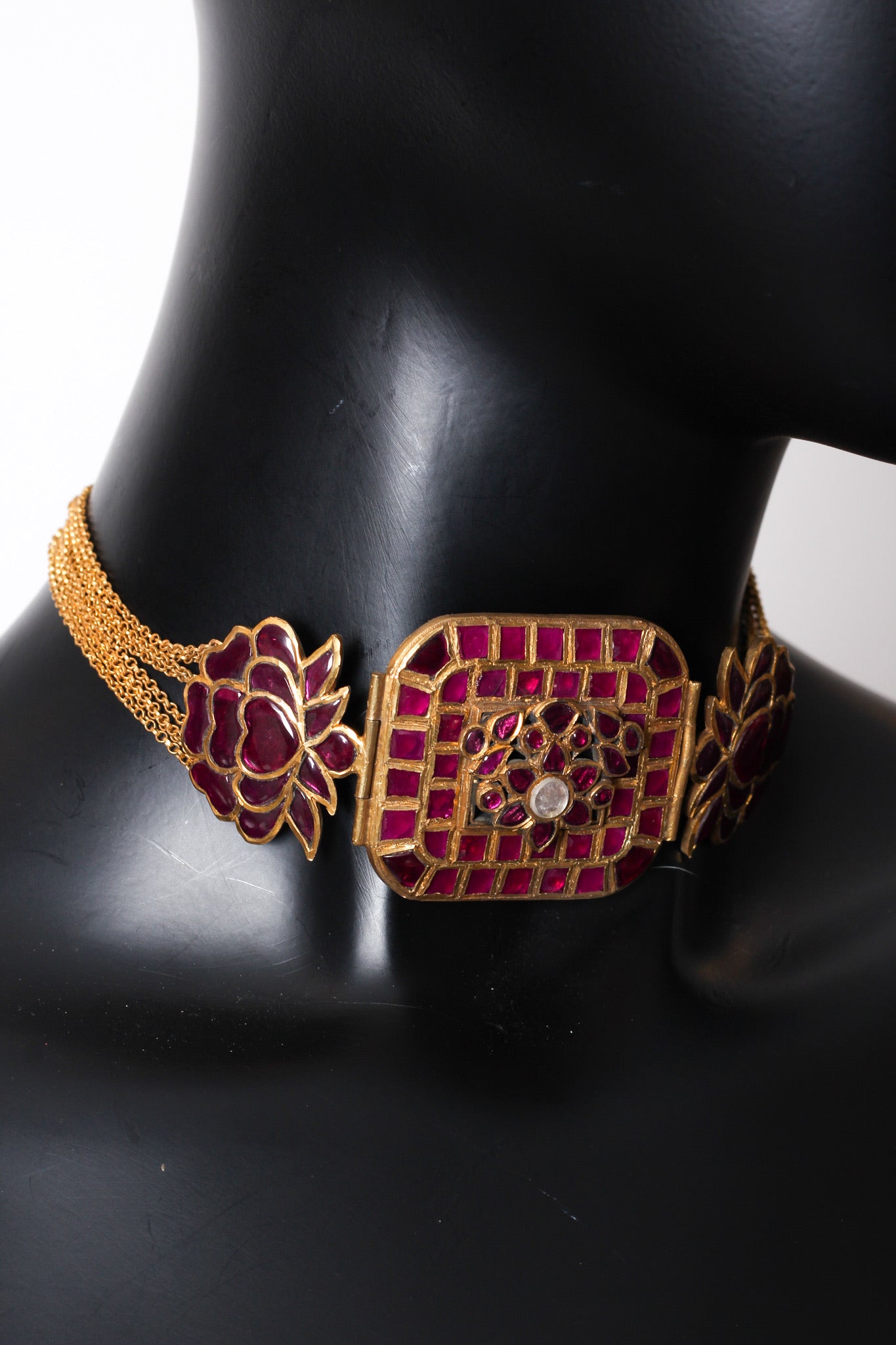 Silver Gold Plated Stone Necklace
