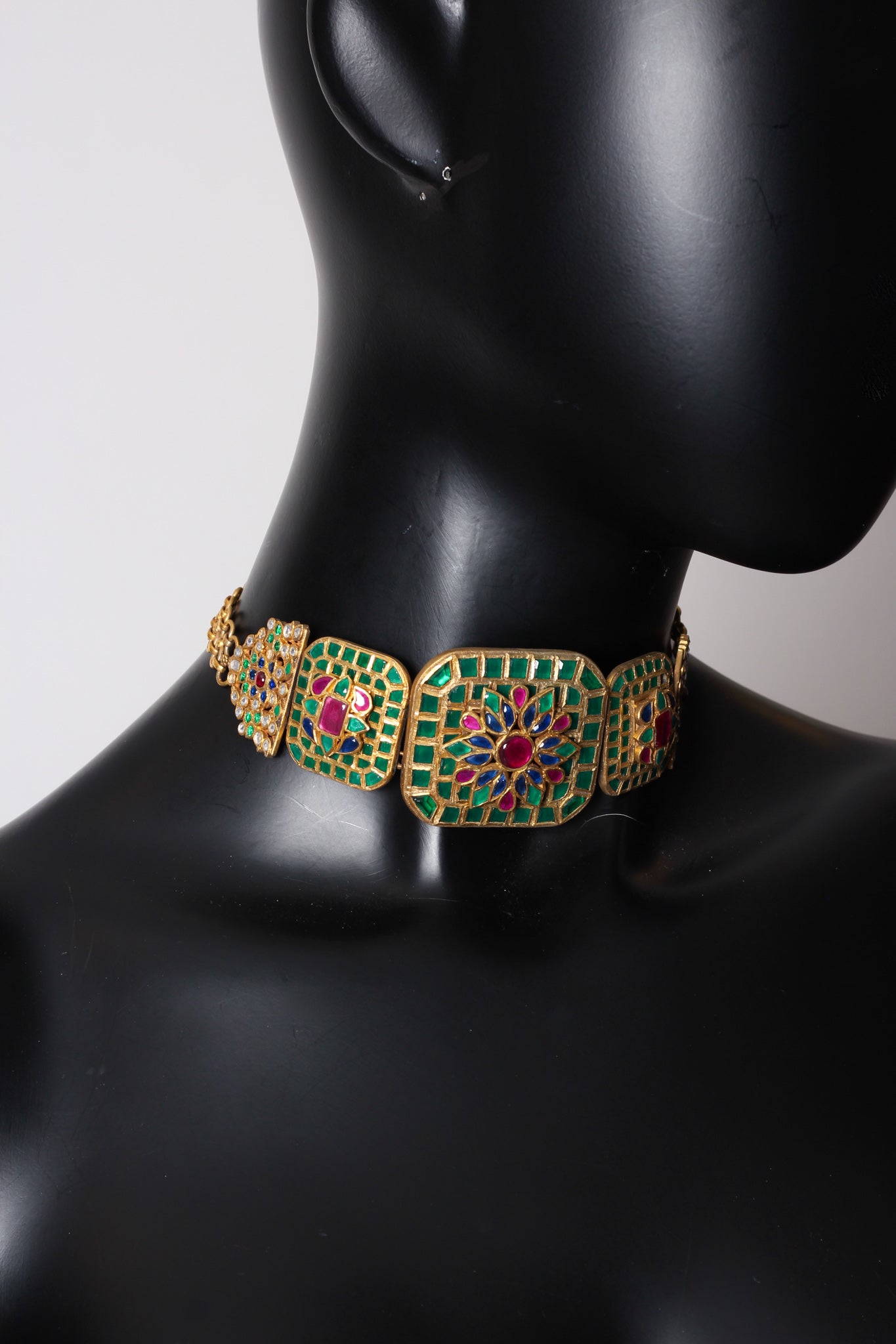 Silver Gold Plated Stone Necklace