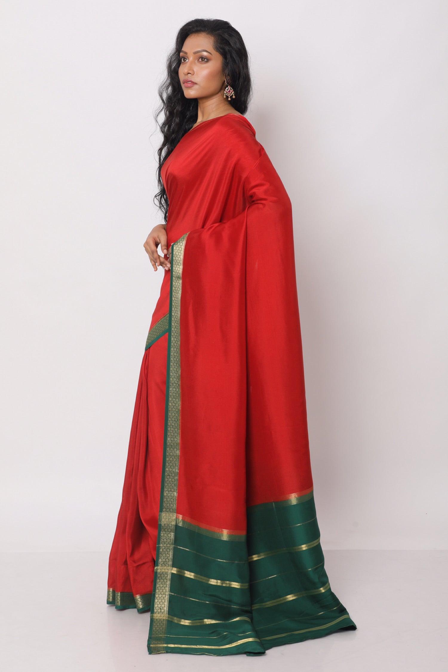 Authentic Red Mysore silk saree