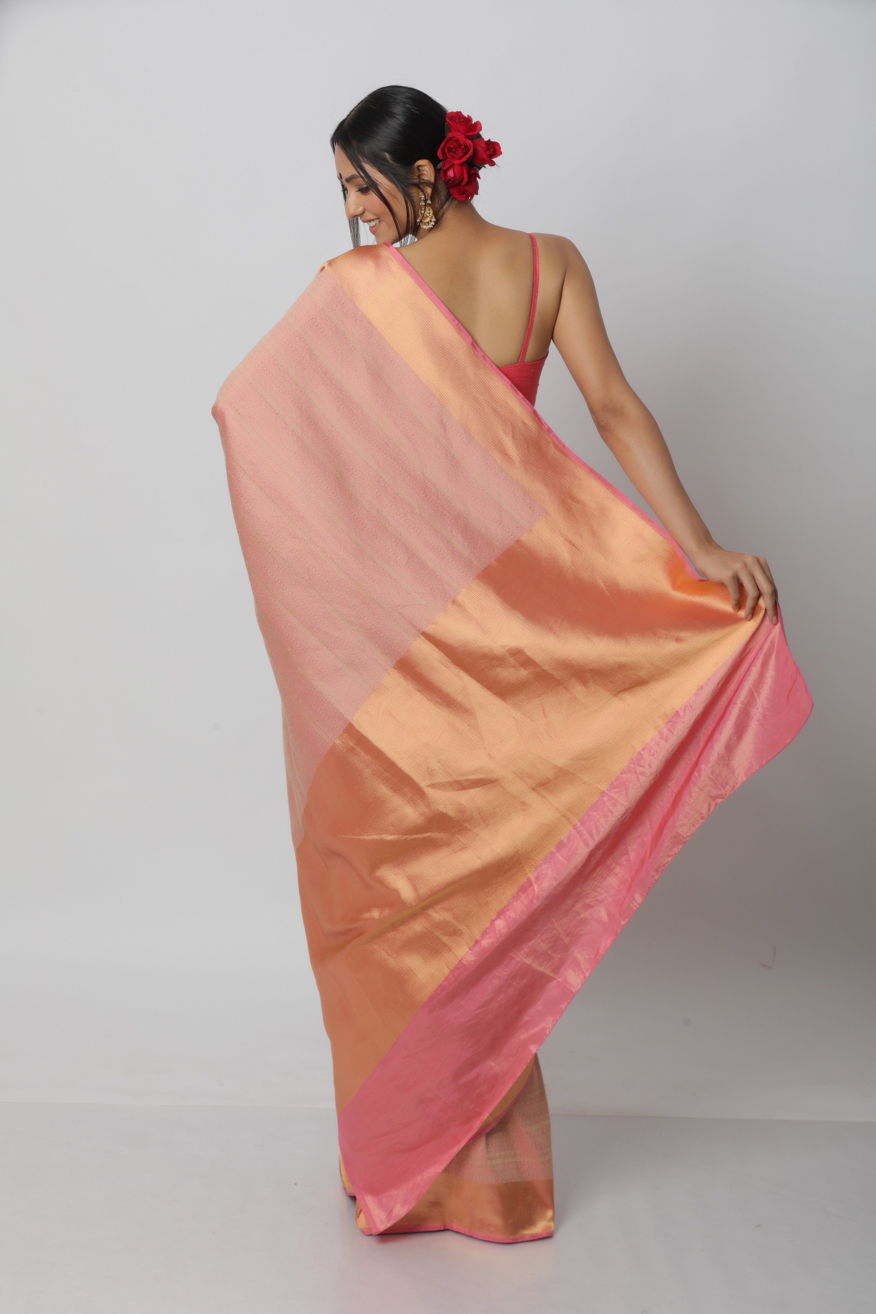 Pink Karwa Benarasi Silk Saree