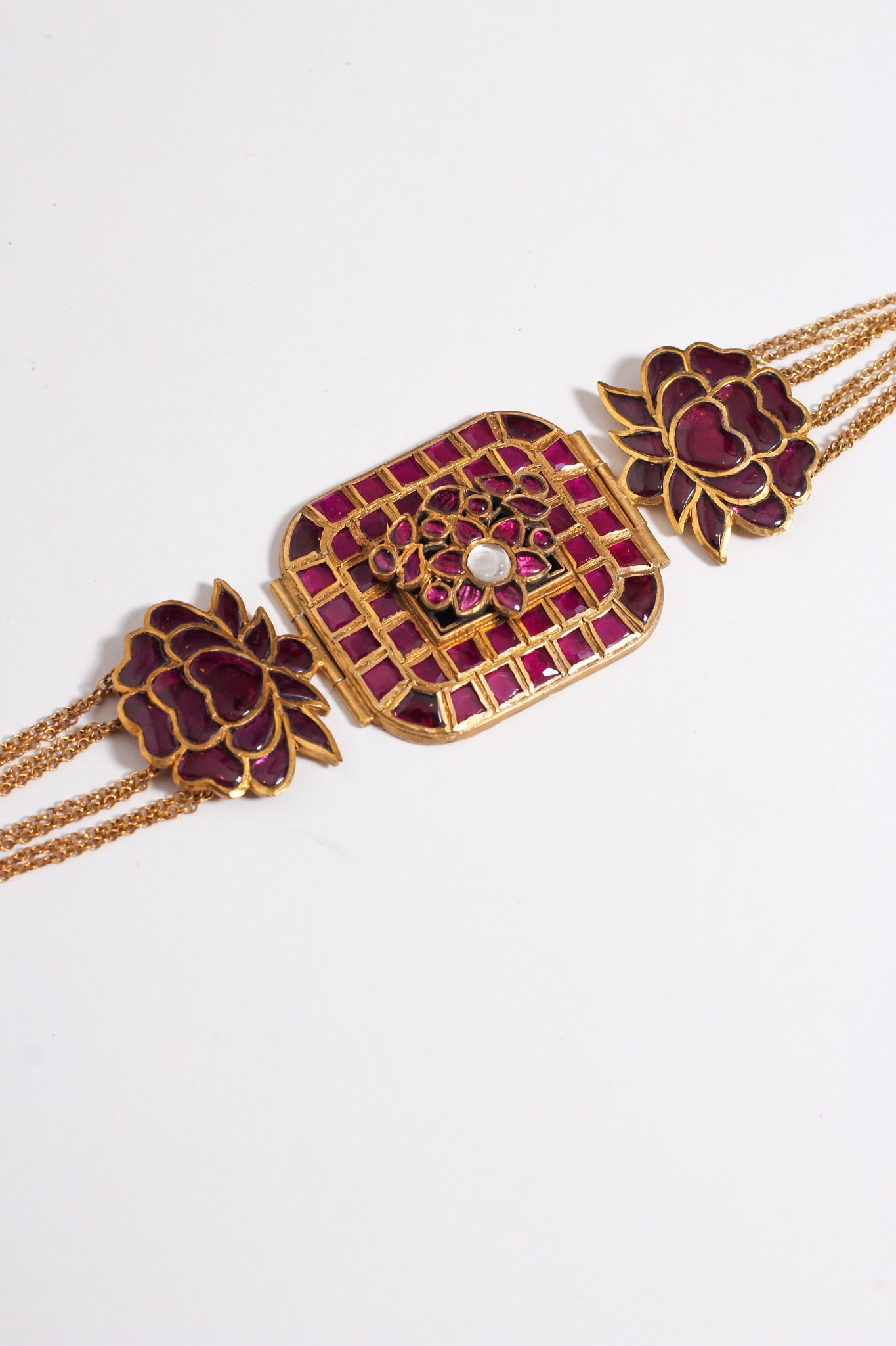 Silver Gold Plated Stone Necklace