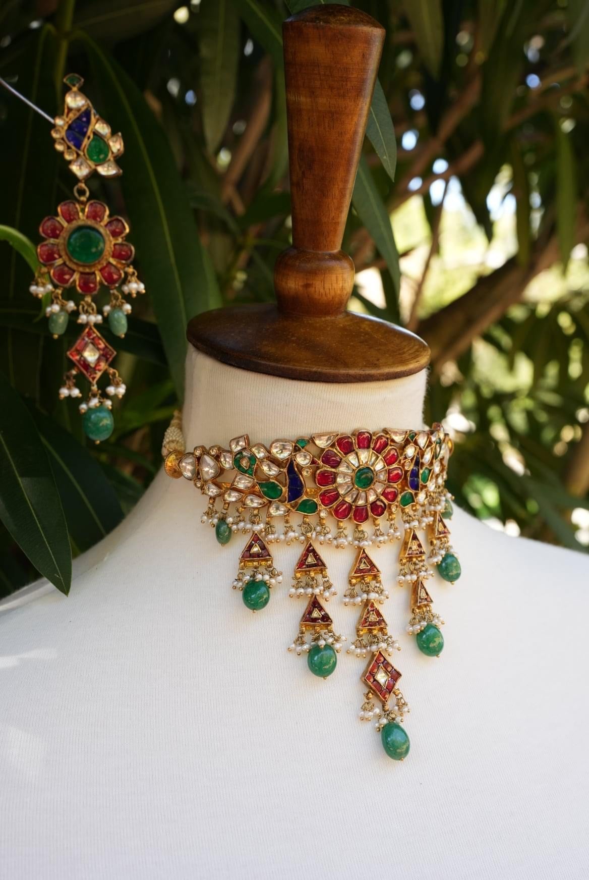 Amrapali Mayurpanki Silver Gold Plated Jewelry Set