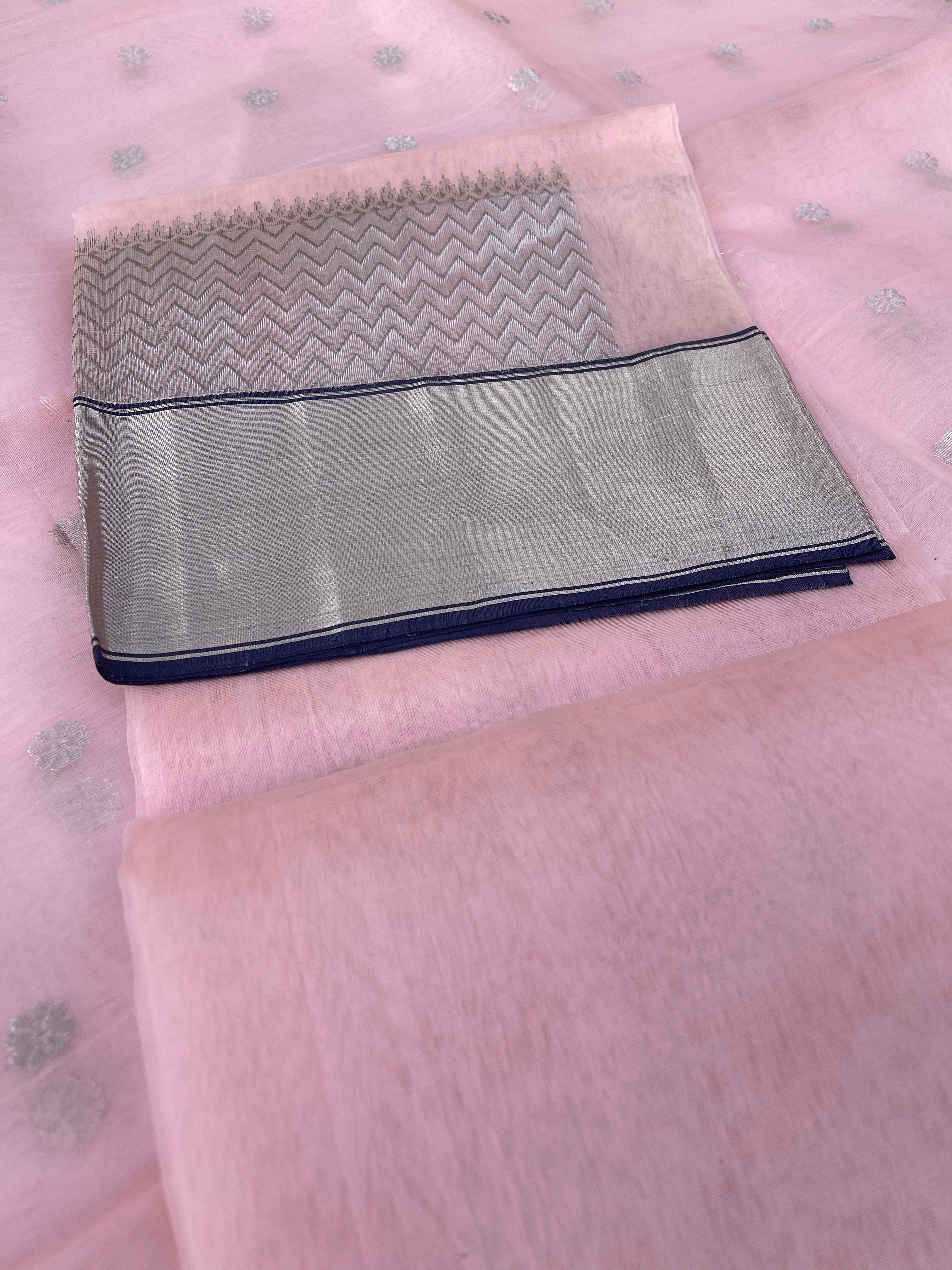Pink Chanderi saree