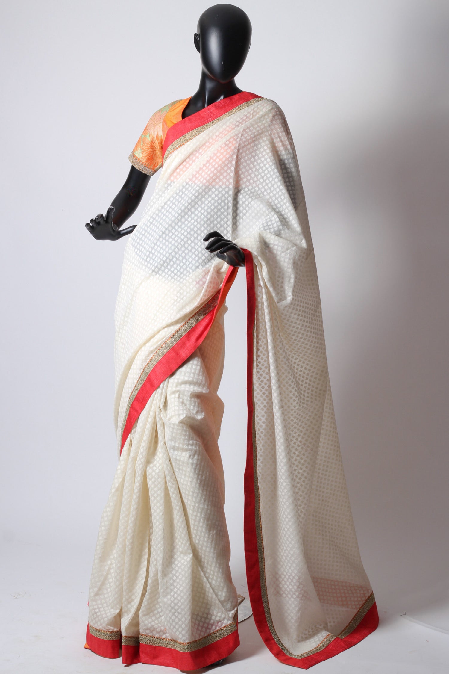White Sabyasachi dhakai saree