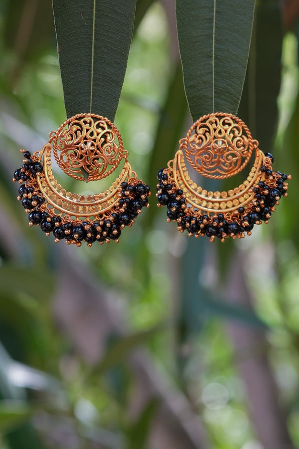 Amrapali Gold Crescent Earrings