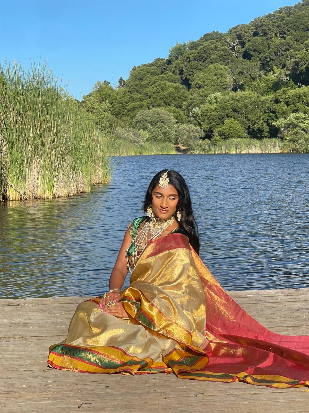 Gold tissue kanjiveram saree