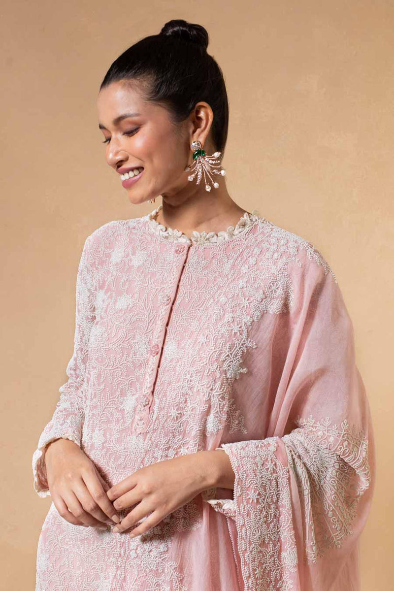 Anamika Khanna Blush Pink Hand Embroidered Kurta Set