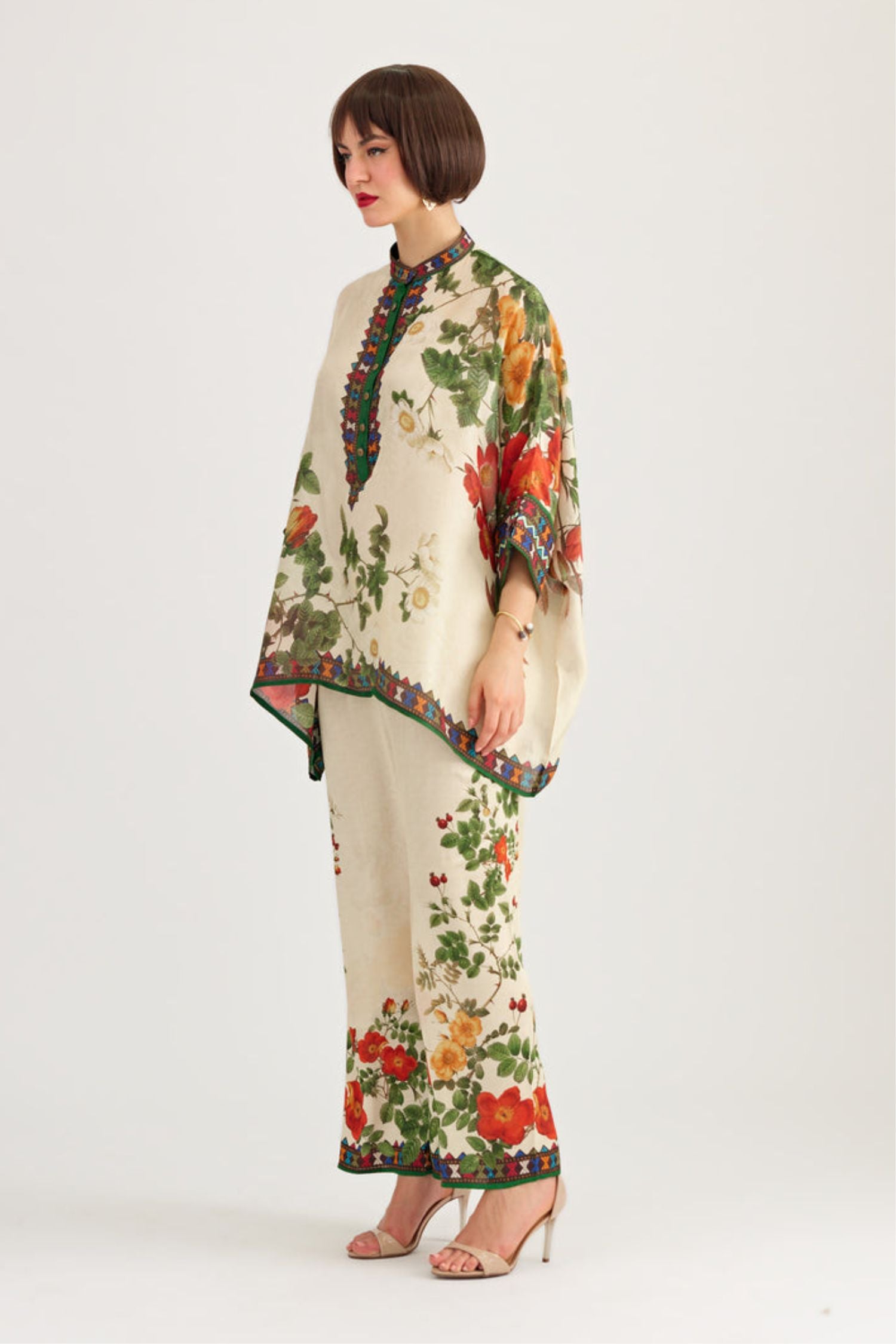 Rajdeep Ranawat Chanel Ivory/Emerald Tunic Set
