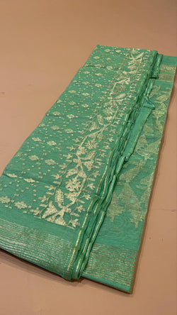 Green Heirloom Jamdani saree