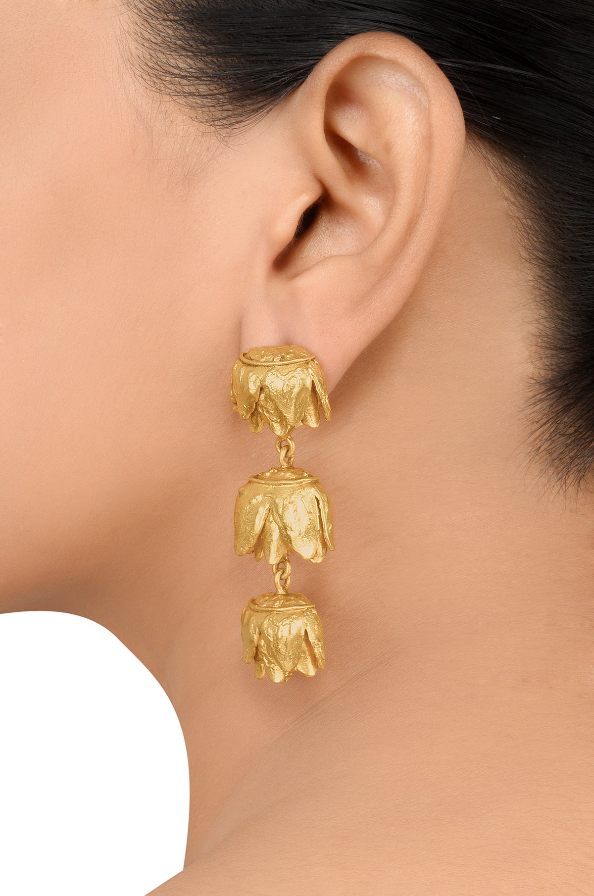 Gold Plated Tulip Drop Earrings